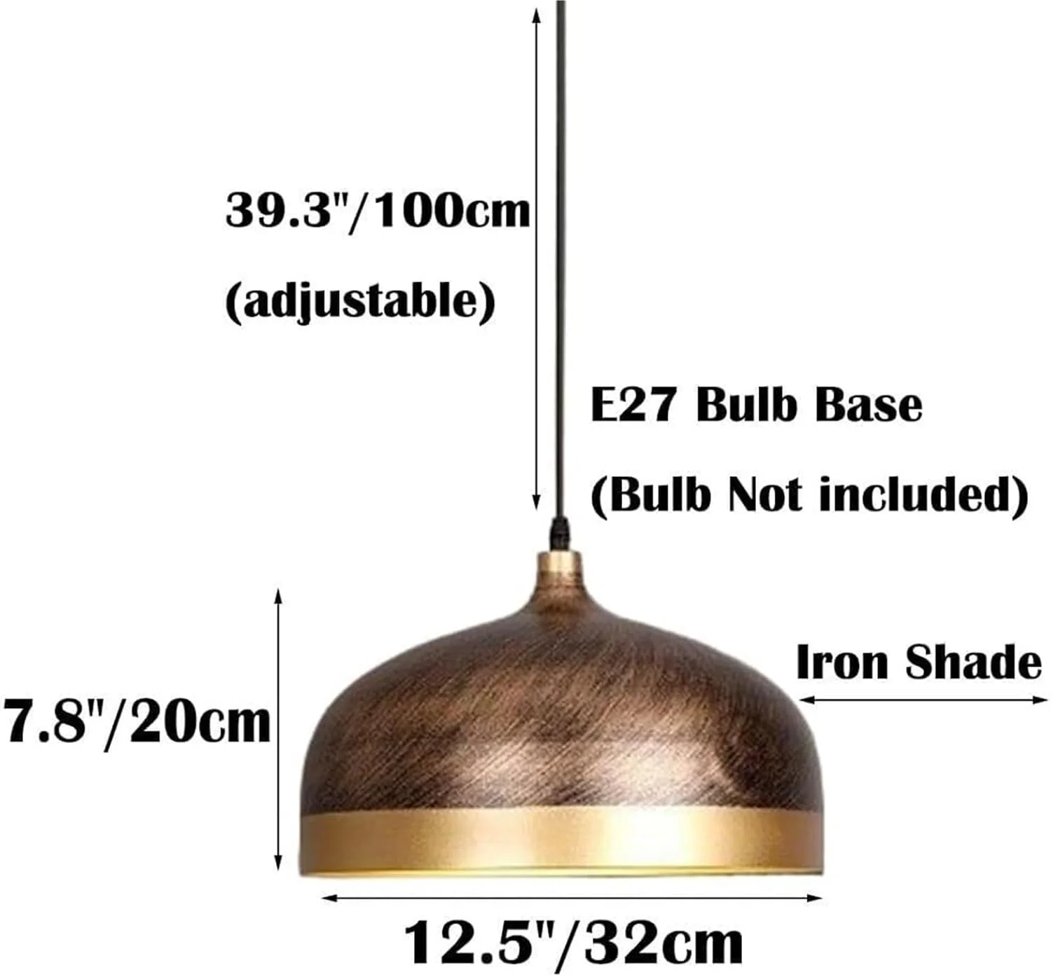 چراغ آویز فلزی صنعتی وینتیج - چراغ رترو روستیک برای جزیره آشپزخانه، اتاق غذاخوری، بار و ورودی