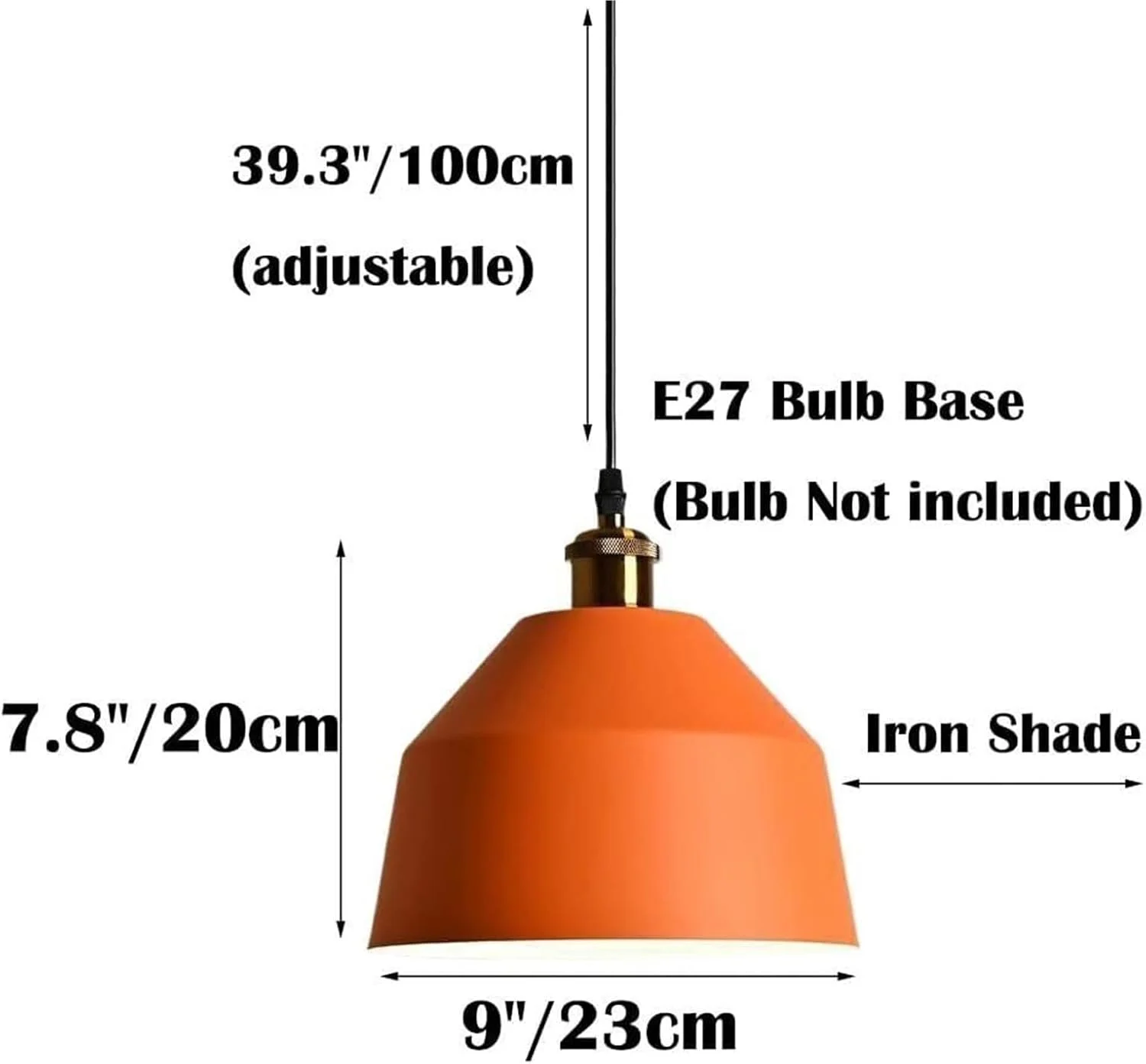 چراغ آویز کوچک نارنجی طرح قدیمی - چراغ مینی فلزی رترو برای آشپزخانه، اتاق غذاخوری، بار و کمد