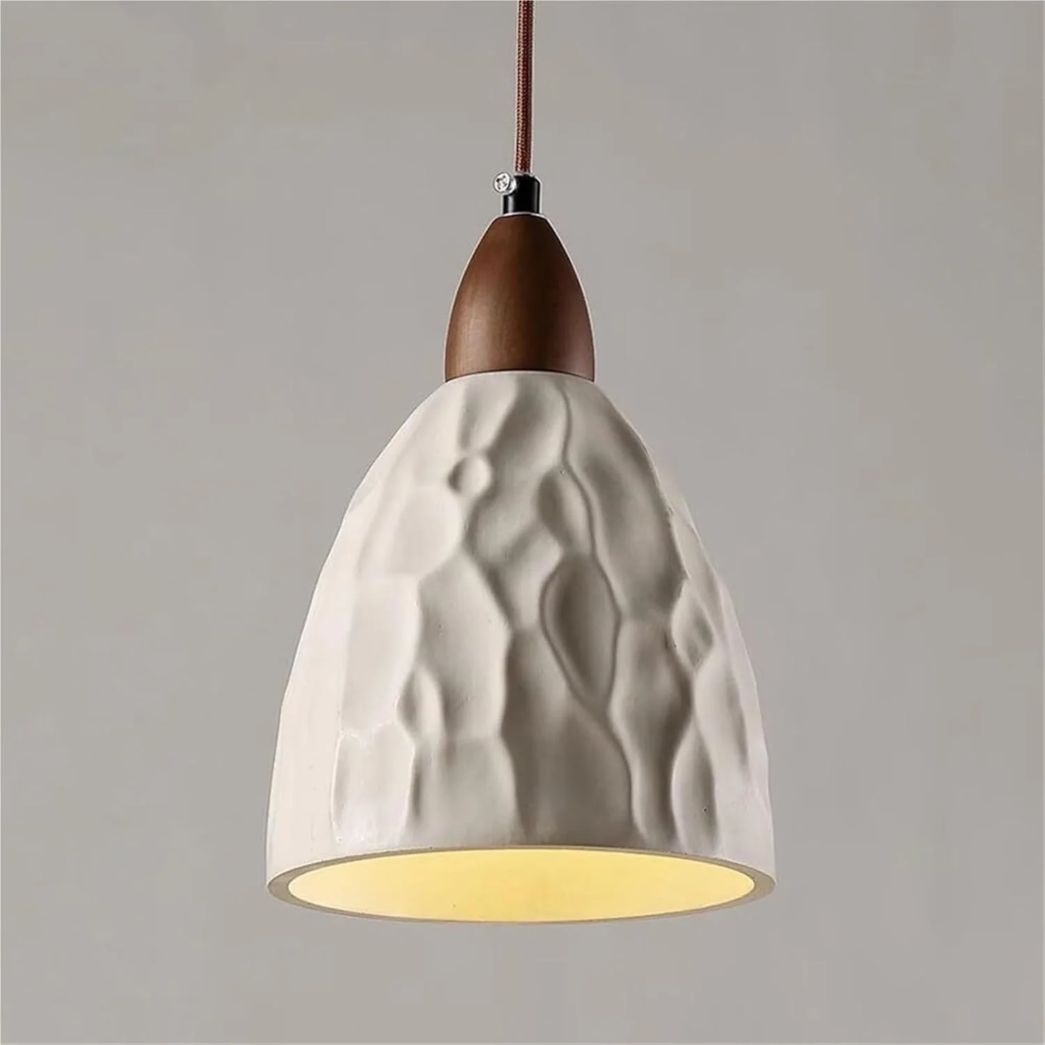 چراغ آویز بتنی صنعتی با تزیینات چوبی - چراغ آویز برای جزیره آشپزخانه و مناطق غذاخوری