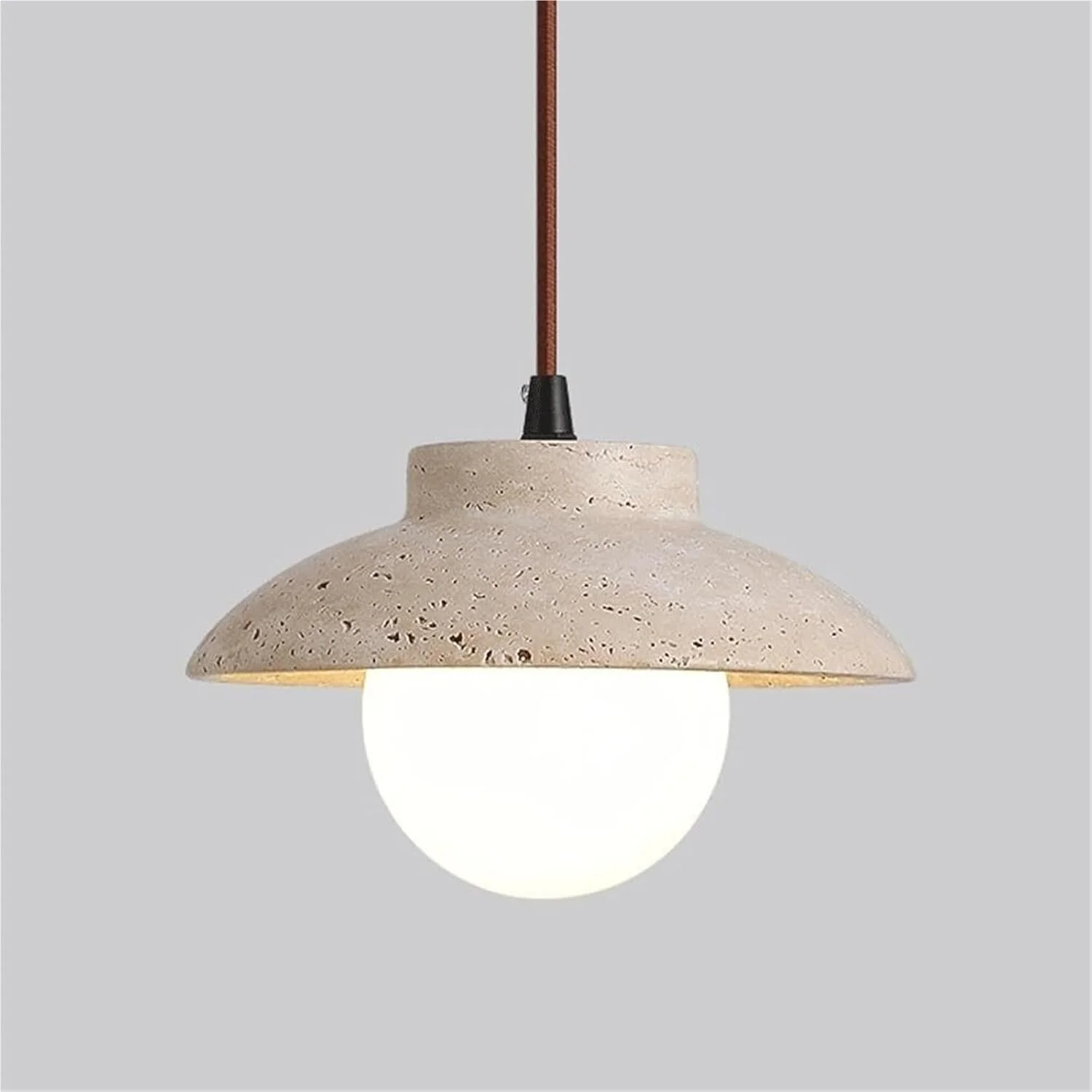 چراغ آویز طبیعی ظریف با کلاهک شیشه ای - لوستر رترو E27 برای اتاق ناهارخوری و اتاق خواب