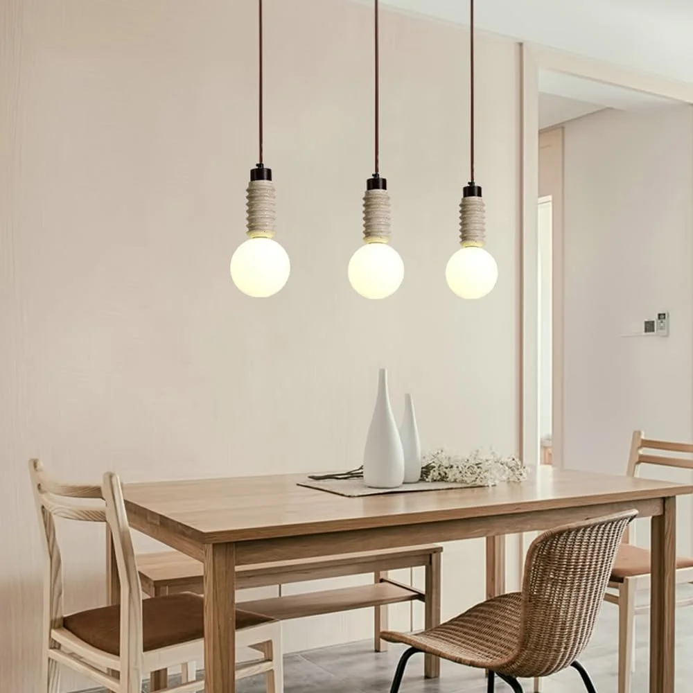 چراغ آویز طبیعی به سبک ژاپنی اواسط قرن - لوستر سنگ تراورتن زرد و شیشه ای سفید شیری برای جزیره آشپزخانه، اتاق نشیمن، اتاق خواب، دکوراسیون خانه روستایی