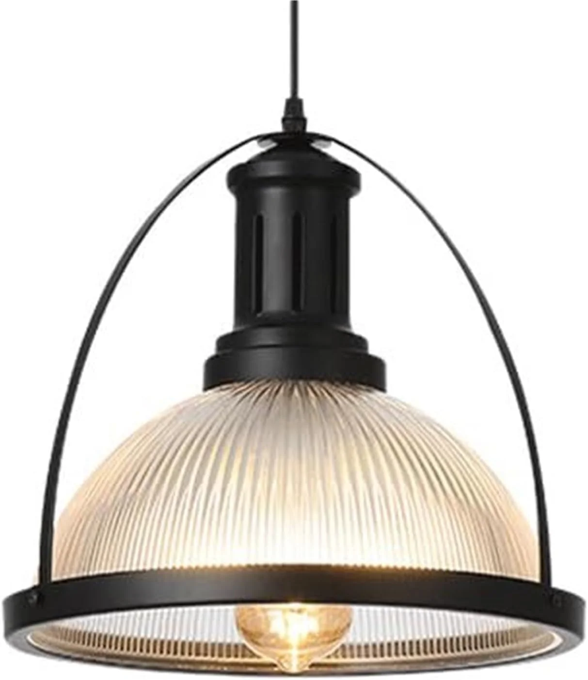 چراغ آویز E27 به سبک صنعتی - لوستر شیشه ای هنری آهنی نوردیک برای دکوراسیون رستوران، هتل و دفتر