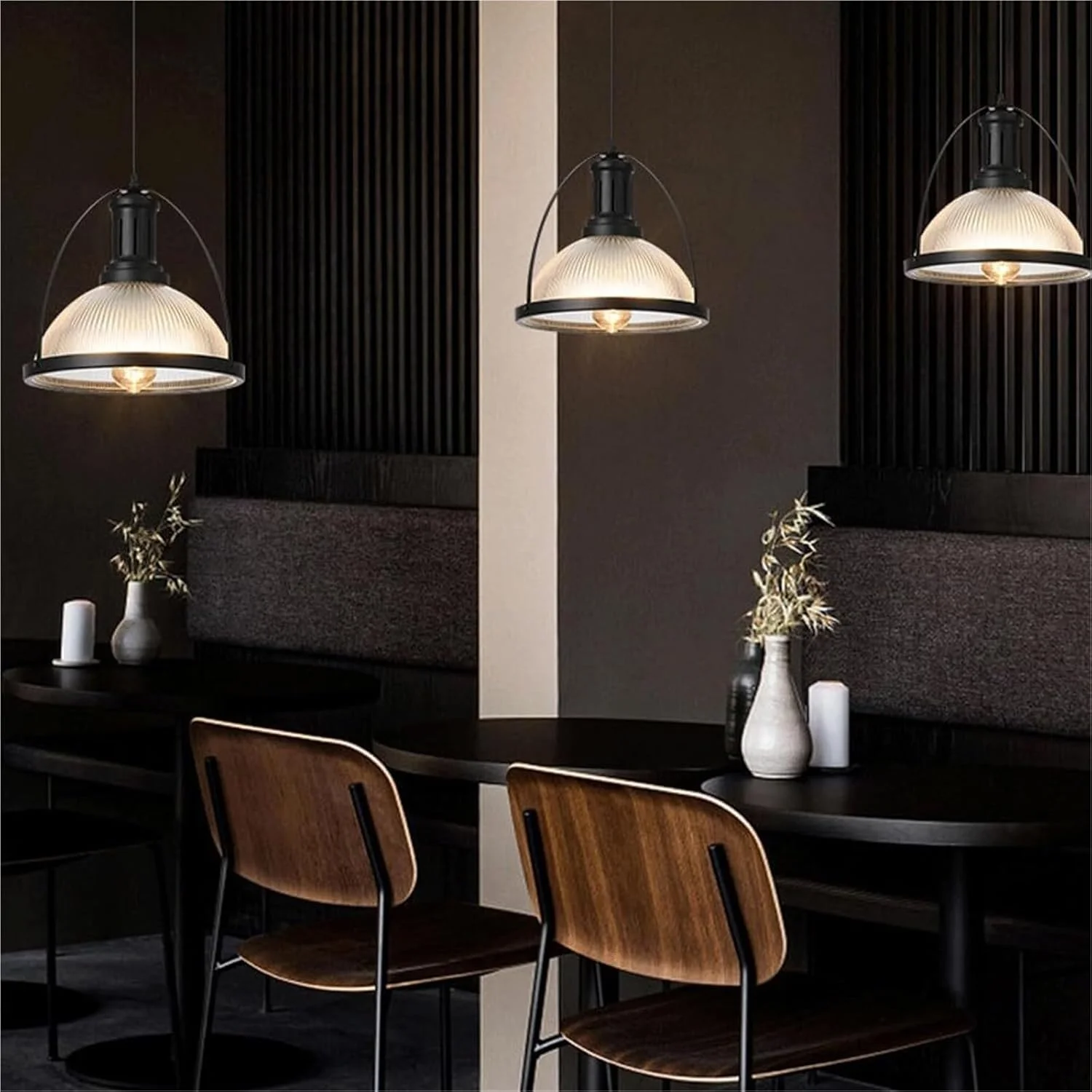 چراغ آویز E27 به سبک صنعتی - لوستر شیشه ای هنری آهنی نوردیک برای دکوراسیون رستوران، هتل و دفتر