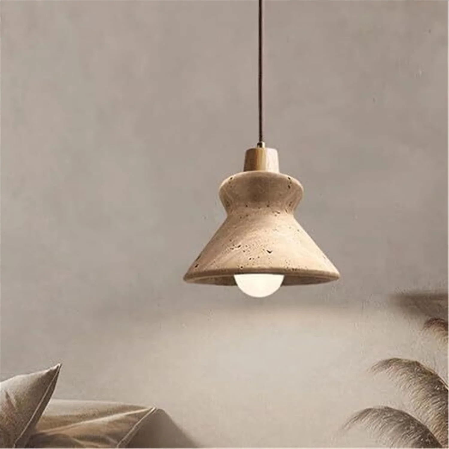 لوستر مرمری تک شعله به سبک آمریکایی شیک - چراغ آویز تک سر E27 برای ایوان و بالکن