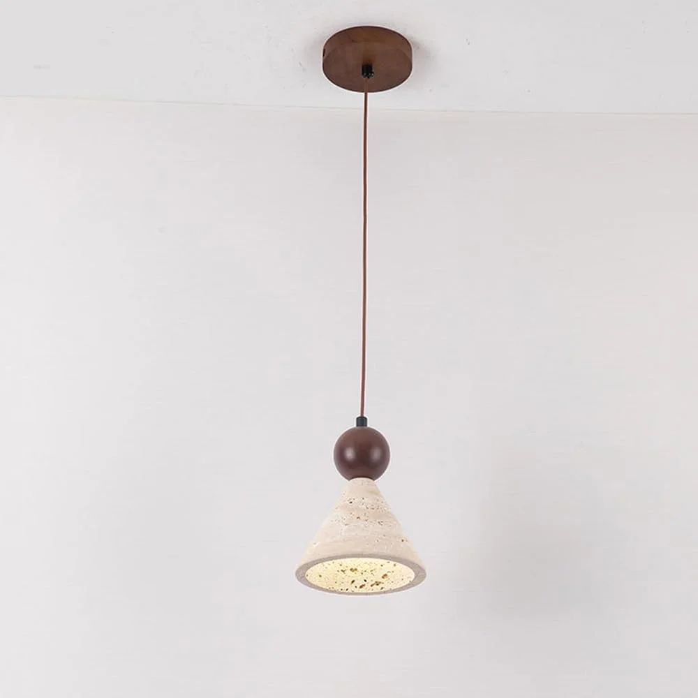 لوستر تراورتن زرد 13 سانتی متری - آویز داخلی با نور گرم E26 برای خانه و رستوران