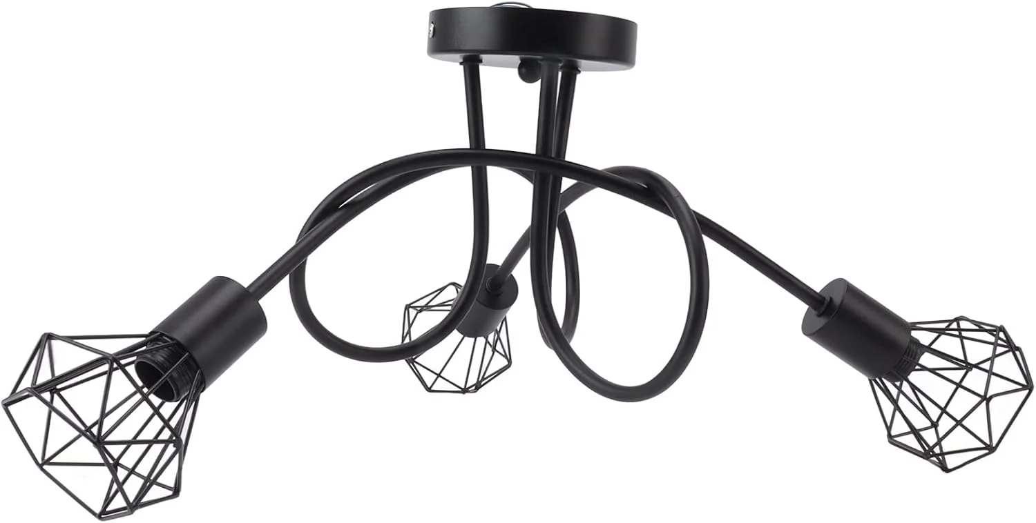 لوستر مدرن LED Phefop، چراغ آویز شیک برای اتاق نشیمن و آشپزخانه - هنر آهن / 51 سانتی متر / 3 عدد لامپ E14 - آشپزخانه و رستوران به سبک روستایی