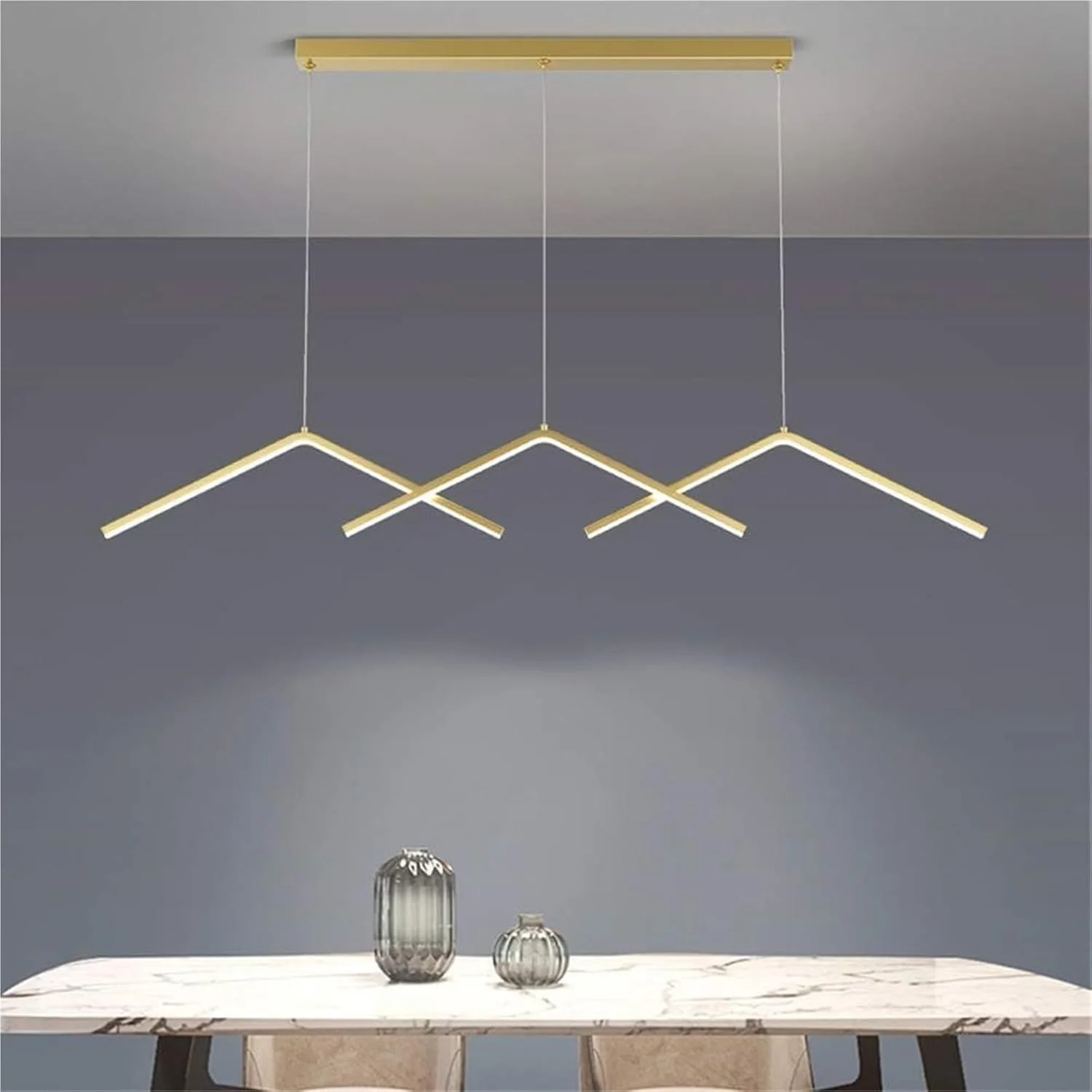 چراغ آویز خطی دیمر پذیر موج بلند مدرن طلایی، لوستر مینیمالیستی، چراغ آویز بار برای اتاق ناهارخوری، جزیره آشپزخانه، قسمت صبحانه خوری چراغ آویز خطی دیمر پذیر موج بلند مدرن طلایی، لوستر مینیمالیستی، چراغ آویز بار برای اتاق ناهارخوری، جزیره آشپزخانه، قسمت صبحانه خوری