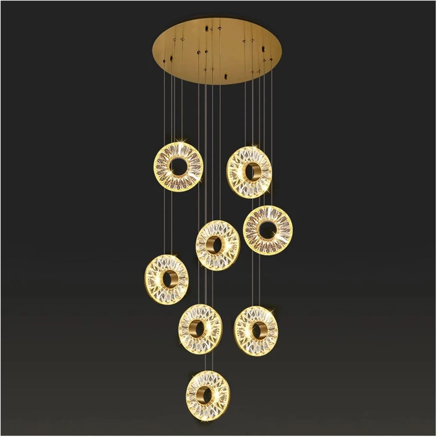 لوستر مسی اتاق ناهارخوری کریستالی لوکس مدرن 3 کلاهک بشقابی اتاق خواب تختخواب بار LED، لوستر