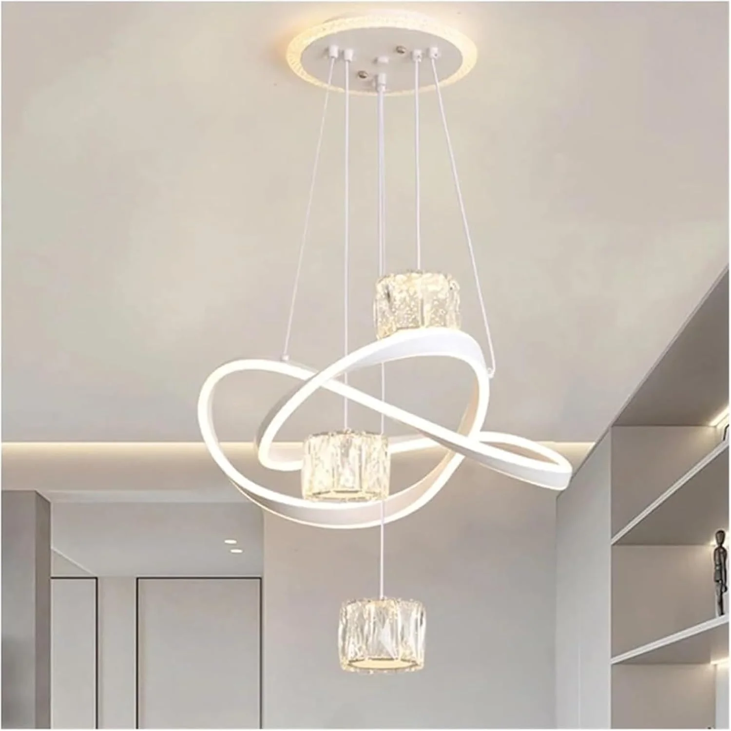 چراغ آویز دکوراسیون منزل، لوستر کریستالی لوکس اتاق نشیمن، چراغ آویز اتاق غذاخوری، چراغ سقفی، لوستر روشنایی داخلی