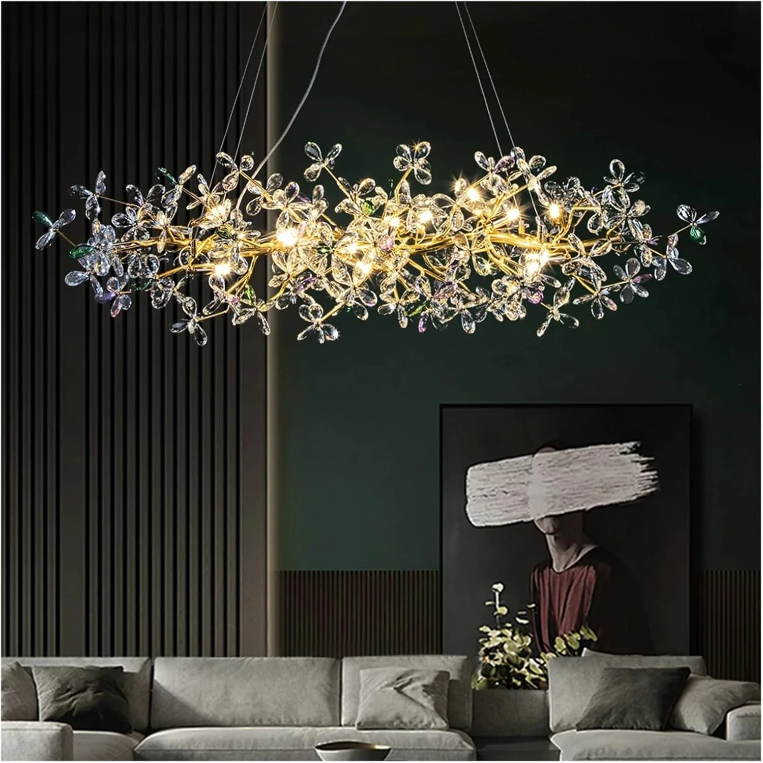 چراغ آویز کریستالی فرانسوی اتاق ناهارخوری G9 طلایی، سازگار با سقف ویلایی، چراغ لوکس، چراغ های گل کریستالی، دکور مدرن، سه رنگ - قطر 120 سانتی متر چراغ آویز کریستالی فرانسوی اتاق ناهارخوری G9 طلایی، سازگار با سقف ویلایی، چراغ لوکس، چراغ های گل کریستالی، دکور مدرن، سه رنگ - قطر 120 سانتی متر