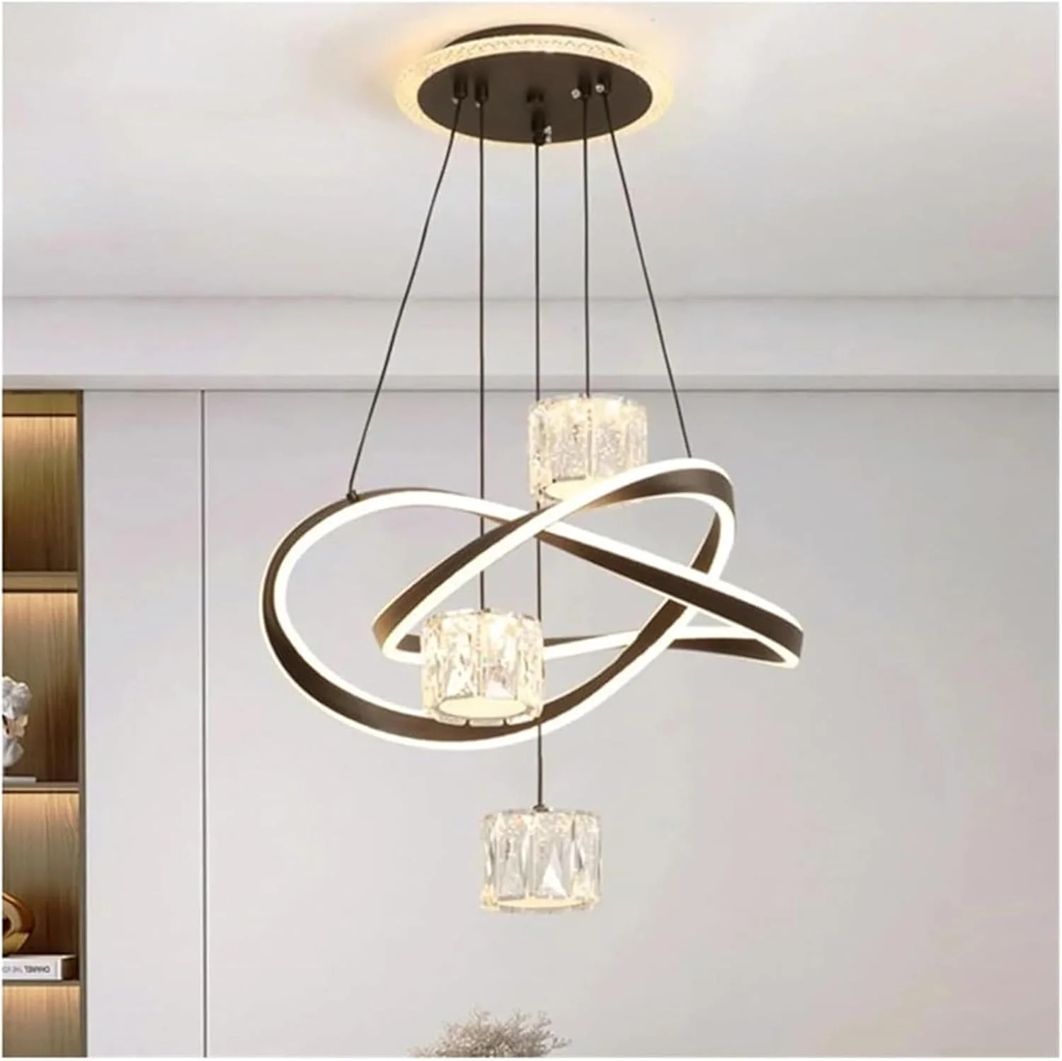 چراغ آویز دکوراسیون منزل، لوستر کریستالی لوکس اتاق نشیمن، چراغ آویز اتاق غذاخوری، چراغ سقفی، لوستر روشنایی داخلی