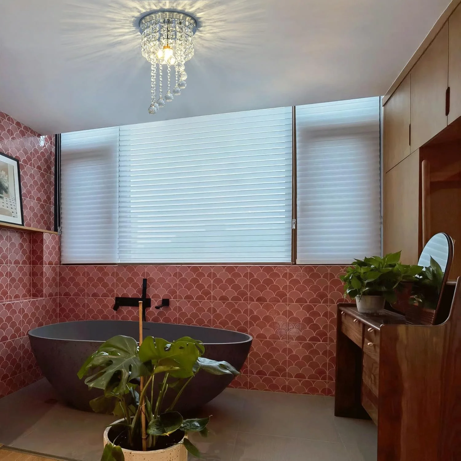 چراغ سقفی کریستالی 8 اینچی، روشنایی مدرن طرح قطره باران، سایز کوچک، پنل کرومی، مناسب راهرو، حمام، ورودی چراغ سقفی کریستالی 8 اینچی، روشنایی مدرن طرح قطره باران، سایز کوچک، پنل کرومی، مناسب راهرو، حمام، ورودی