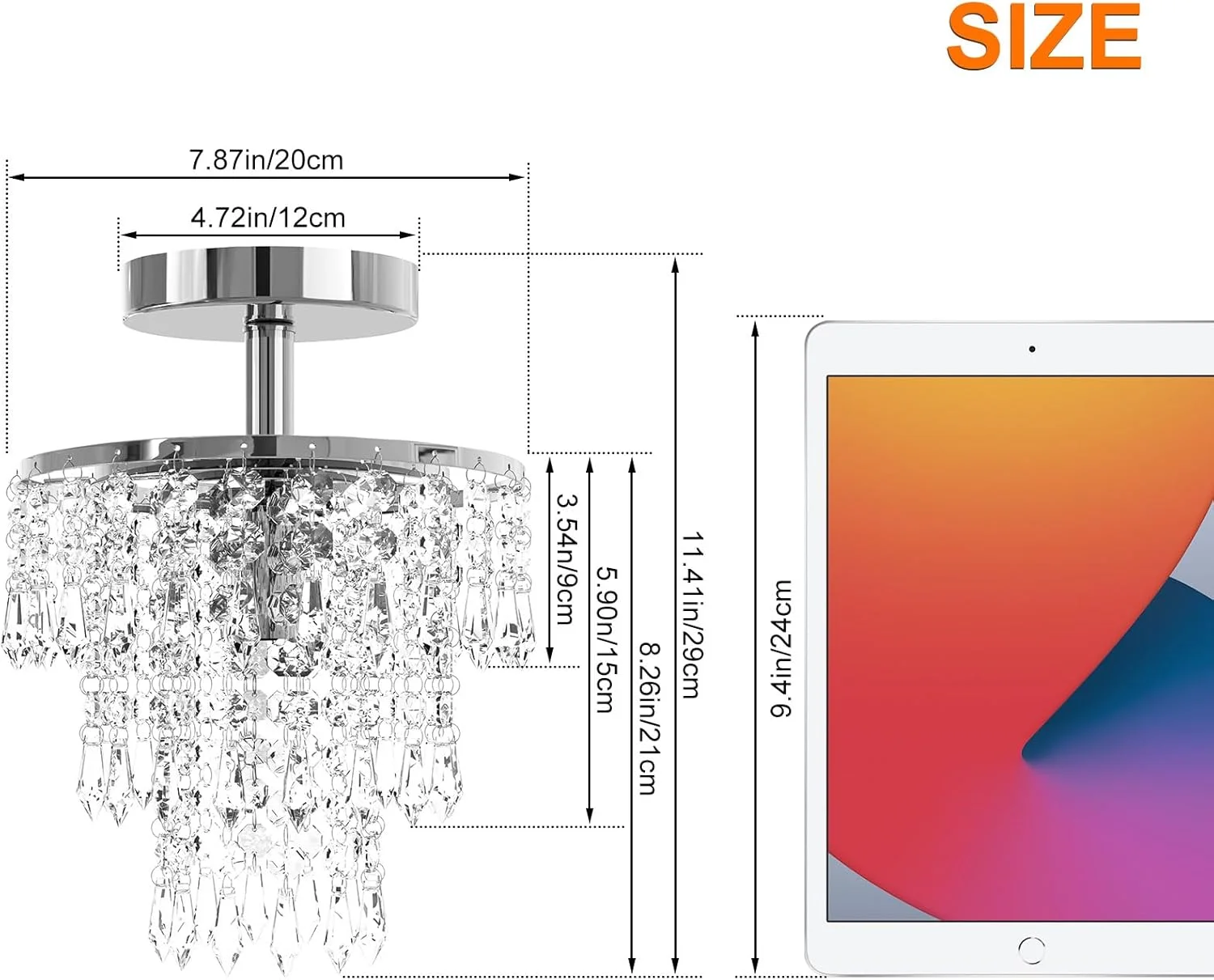 لوسترهای کریستالی مدرن، چراغ سقفی کریستالی 3 طبقه طرح قطره باران، چراغ سقفی راهرو مناسب ورودی، سرسرا، اتاق لباس، اتاق غذاخوری، لامپ های E14 شامل (کروم)