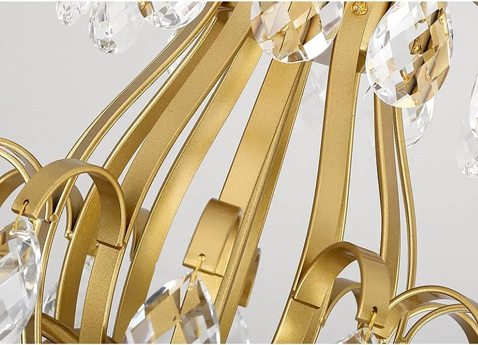 لوستر کریستالی E14، چراغ سقفی با نصب آسان، 3 طبقه، آویز کریستالی طرح قطره باران، دکور مدرن، تک رنگ - 32 سانتی متر