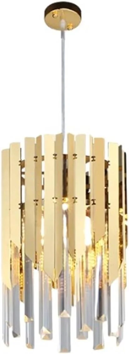 لوستر ال ای دی مدرن کوچک گرد طلایی با کریستال K9 مناسب اتاق نشیمن، آشپزخانه، اتاق غذاخوری، اتاق خواب، کنار تخت، نورپردازی داخلی لوکس، دکور مدرن، B