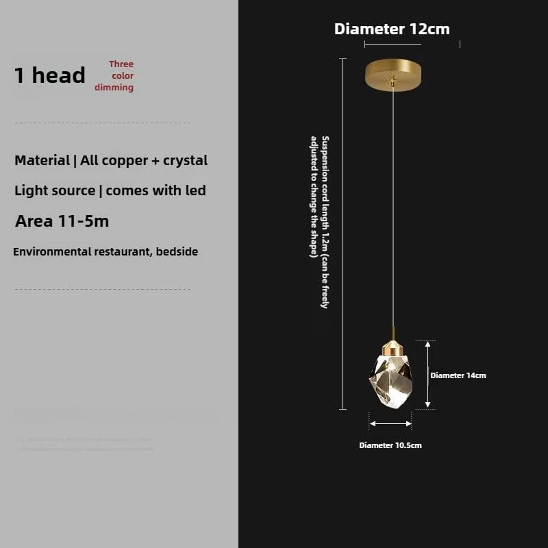 لوستر کریستالی شیک برای ویلاها و لافت های مرتفع با راه پله های مارپیچ، ایده آل برای خانه های لوکس، تک شاخه طلایی-تیتانیومی