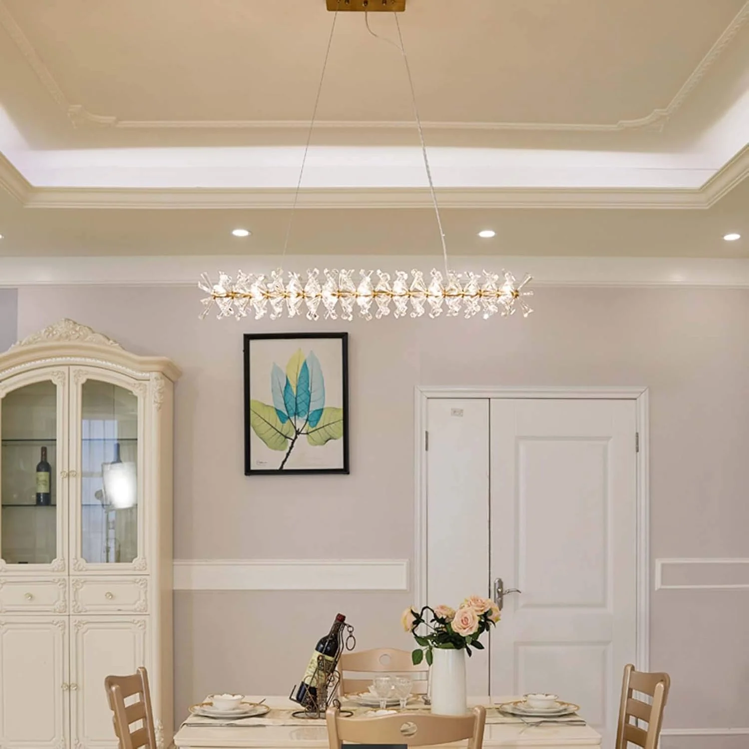 لوستر کریستالی مدرن نورپردازی G4 نوردیک، چراغ ساده اتاق نشیمن، چراغ اتاق خواب مستر خلاقانه - مسی 100 سانتی متر