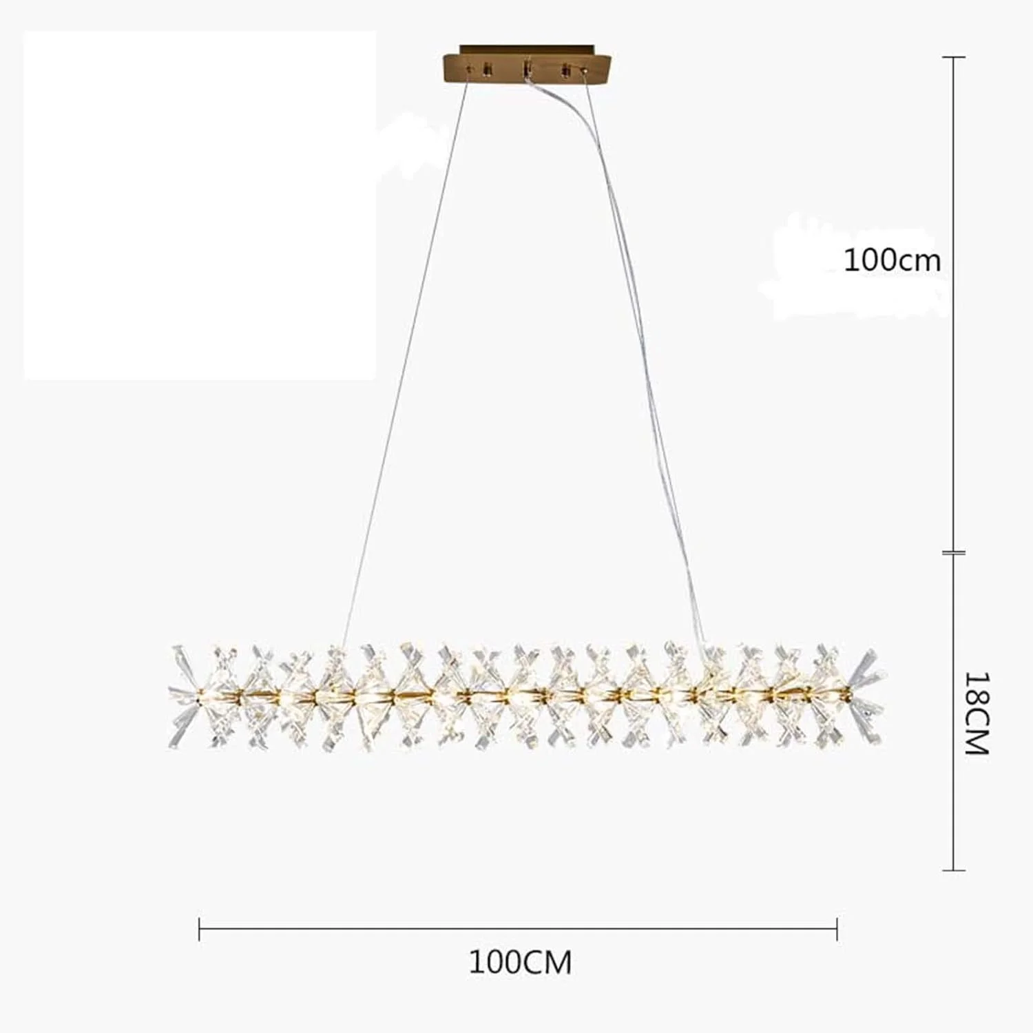 لوستر کریستالی مدرن نورپردازی G4 نوردیک، چراغ ساده اتاق نشیمن، چراغ خلاقانه اتاق خواب اصلی - مسی 100 سانتی متر