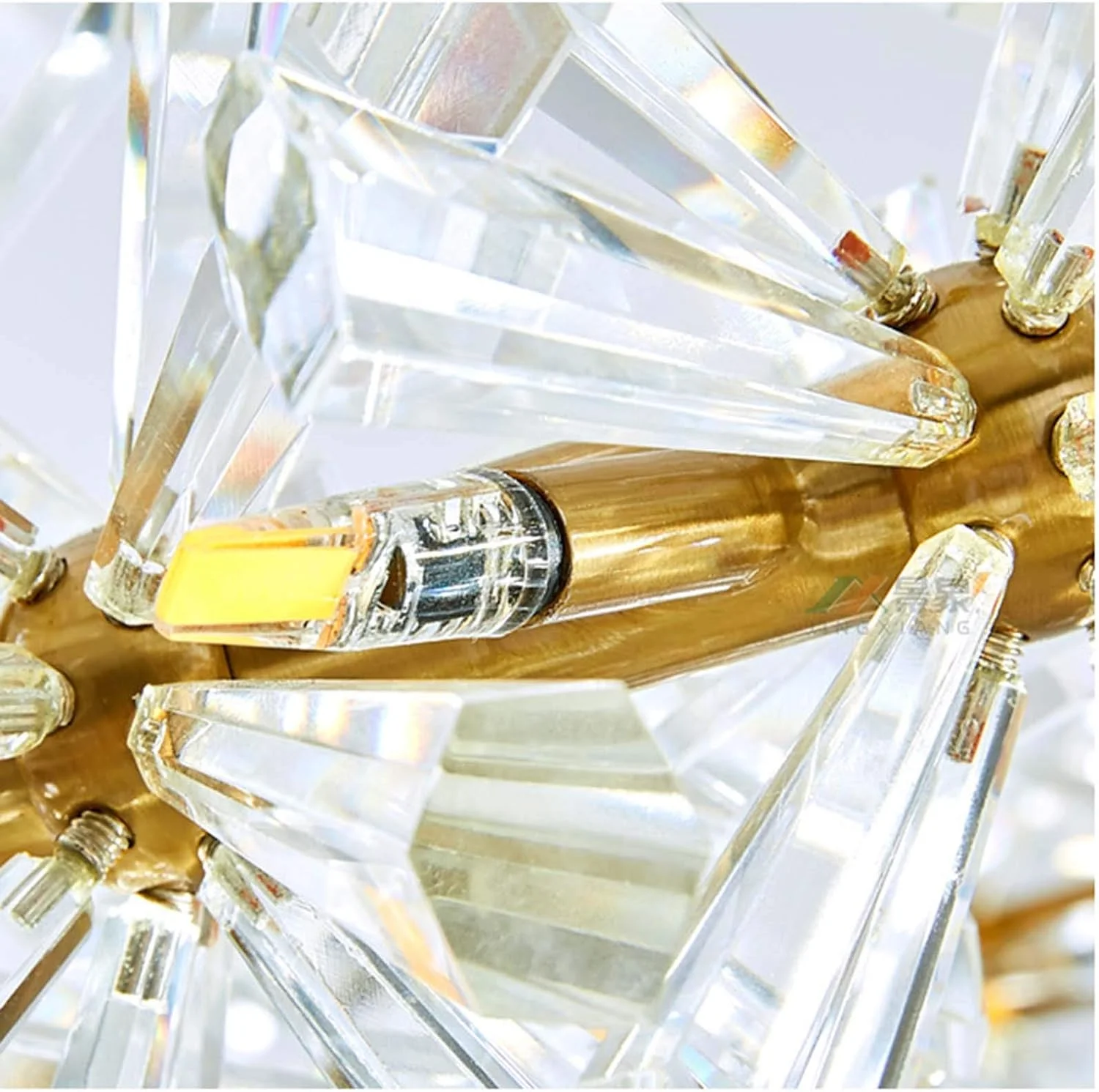 لوستر کریستالی مدرن نورپردازی G4 نوردیک، چراغ ساده اتاق نشیمن، چراغ اتاق خواب مستر خلاقانه - مسی 100 سانتی متر