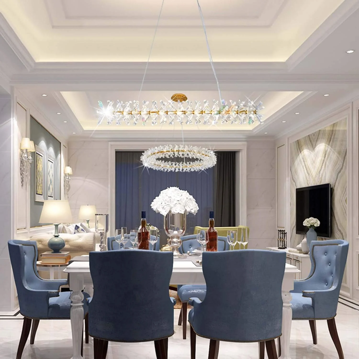 لوستر کریستالی مدرن نوردیک G4، چراغ ساده اتاق نشیمن، چراغ خلاقانه اتاق خواب اصلی - مسی 100 سانتی متر