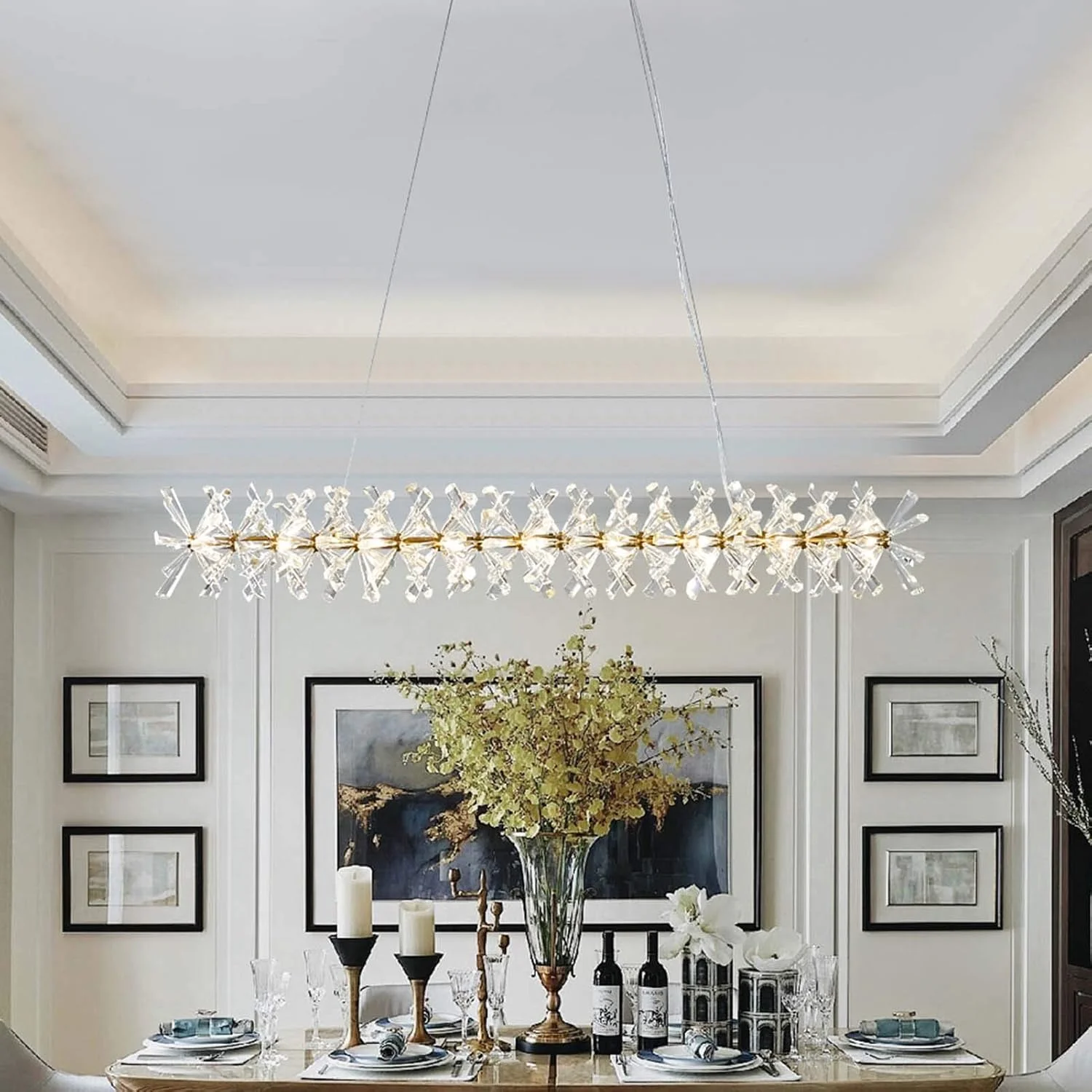 لوستر کریستالی مدرن نوردیک G4، چراغ ساده اتاق نشیمن، چراغ اتاق خواب مستر خلاقانه - مسی 100 سانتی متر