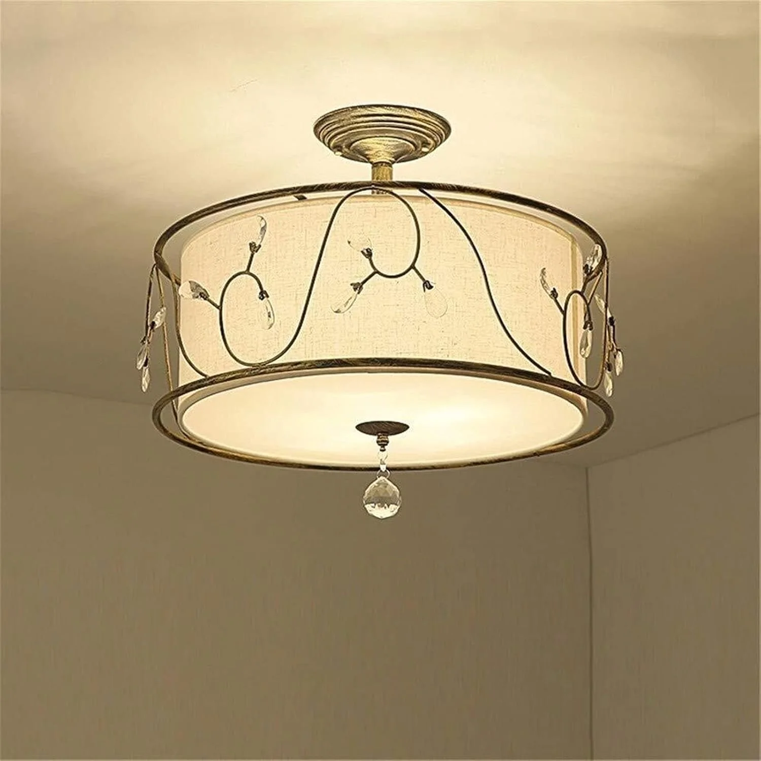 لوستر کریستالی اتاق خواب LED ساده رستوران لوستر کریستالی مدرن مینیمالیستی پارچه ای چراغ های فرفورژه کوچک - 3 سرپیچ طعم عالی