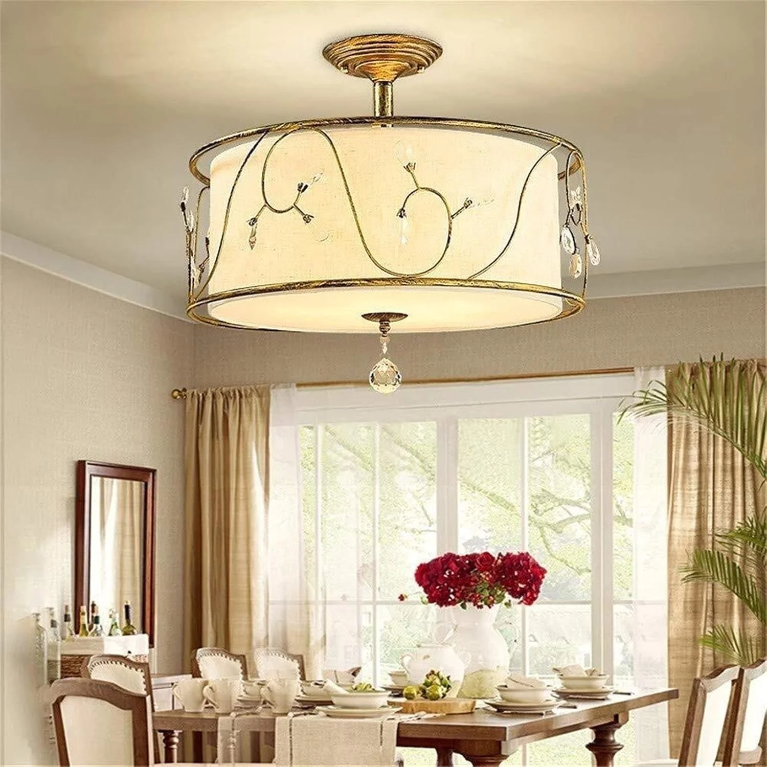 لوستر کریستالی اتاق خواب LED ساده رستوران لوستر کریستالی مدرن مینیمالیستی پارچه ای چراغ های فرفورژه کوچک - 3 سرپیچ طعم عالی