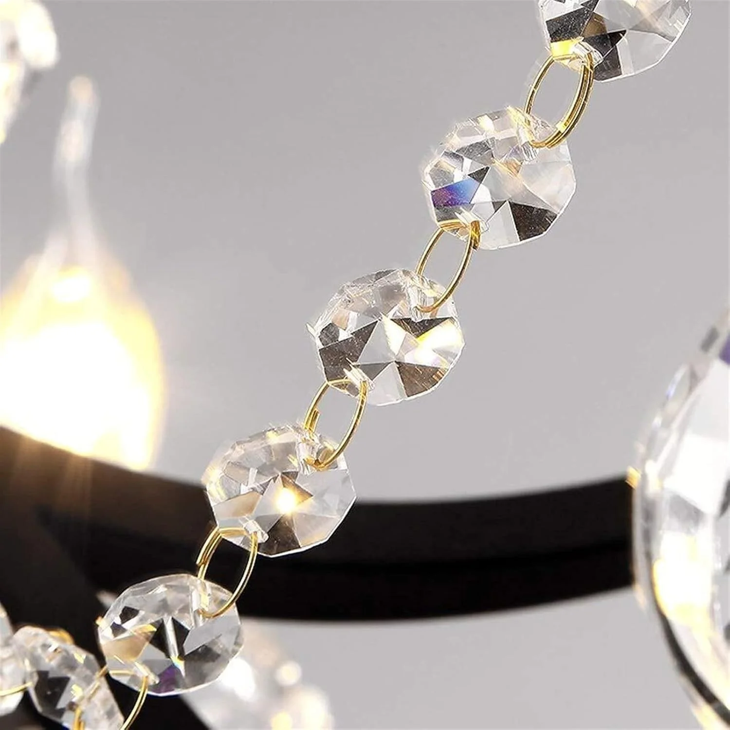 لوستر سقفی 6 شعله کریستالی مدرن مناسب اتاق نشیمن، اتاق خواب، دکوراسیون هنری، رستوران، سبک رترو، مشکی، 60X60X62 سانتی متر، نصب آسان و زیبا