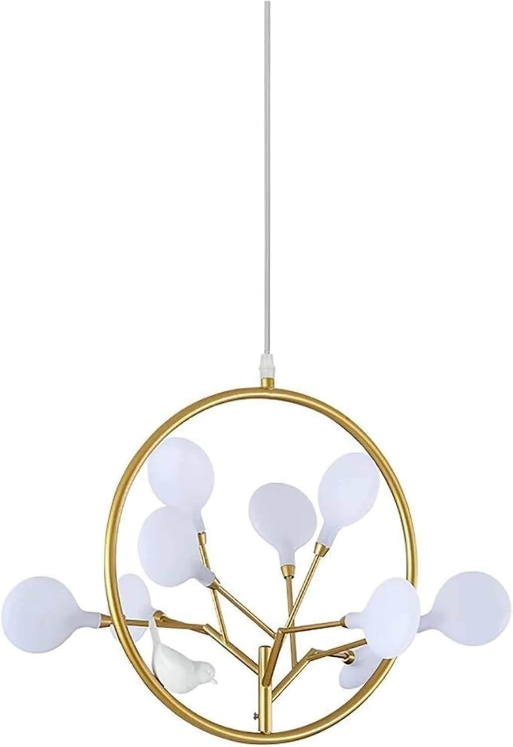 لوستر/چراغ مدرن خلاقانه LED طرح گل طلایی با قابلیت تنظیم سه رنگ نور، جنس آهن + آکریلیک مناسب اتاق خواب، نشیمن، رستوران، اتاق مطالعه، شیک و زیبا