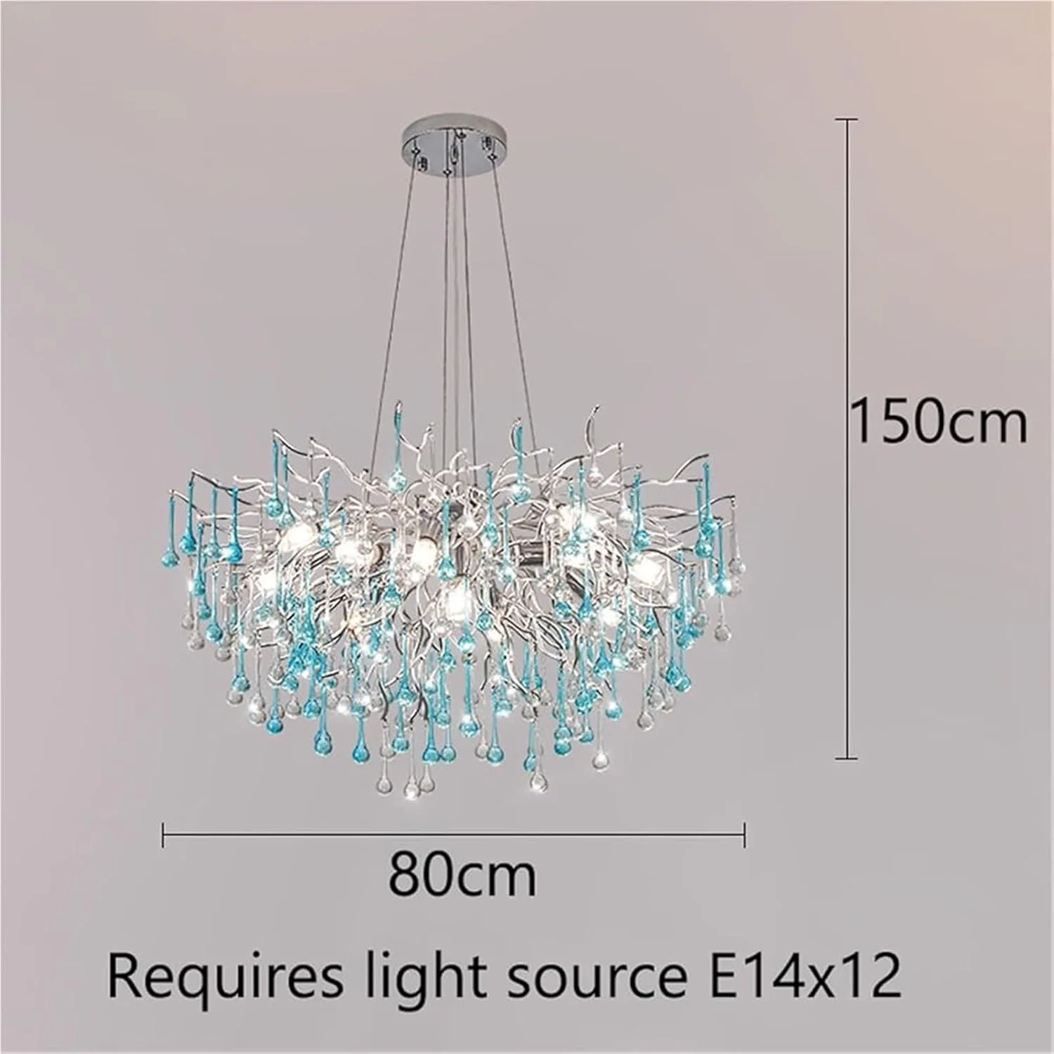 لوستر کریستالی مدرن، خطی مستطیلی شاخه درختی مناسب اتاق نشیمن، ناهارخوری، سرسرا، چراغ سقفی بزرگ طرح قطره باران