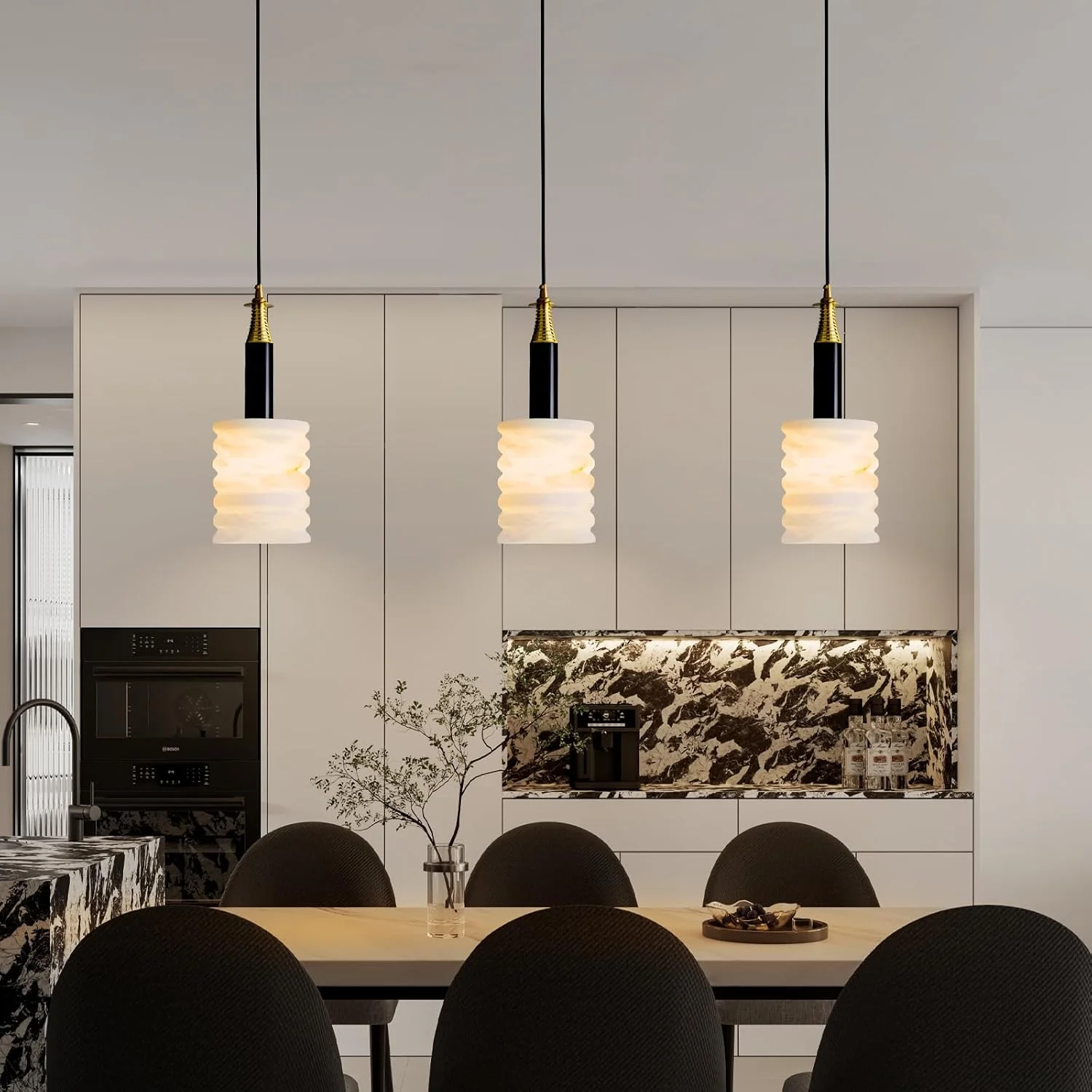 چراغ آویز مرمر با طراحی خلاقانه، مناسب برای اتاق نشیمن، بالکن و چایخانه، یک وسیله روشنایی تزئینی