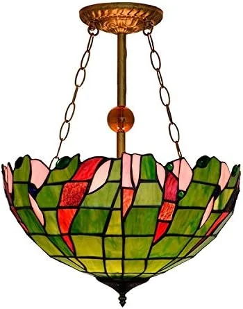 لوستر خلاقانه به سبک تیفانی، چراغ آویز سقفی رترو 16 اینچی، مناسب برای بار، راهرو، کافه، اتاق نشیمن، سرپیچ E27