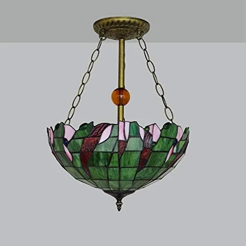 لوستر خلاقانه به سبک تیفانی، چراغ آویز سقفی رترو 16 اینچی، مناسب برای بار، راهرو، کافه، اتاق نشیمن، سرپیچ E27