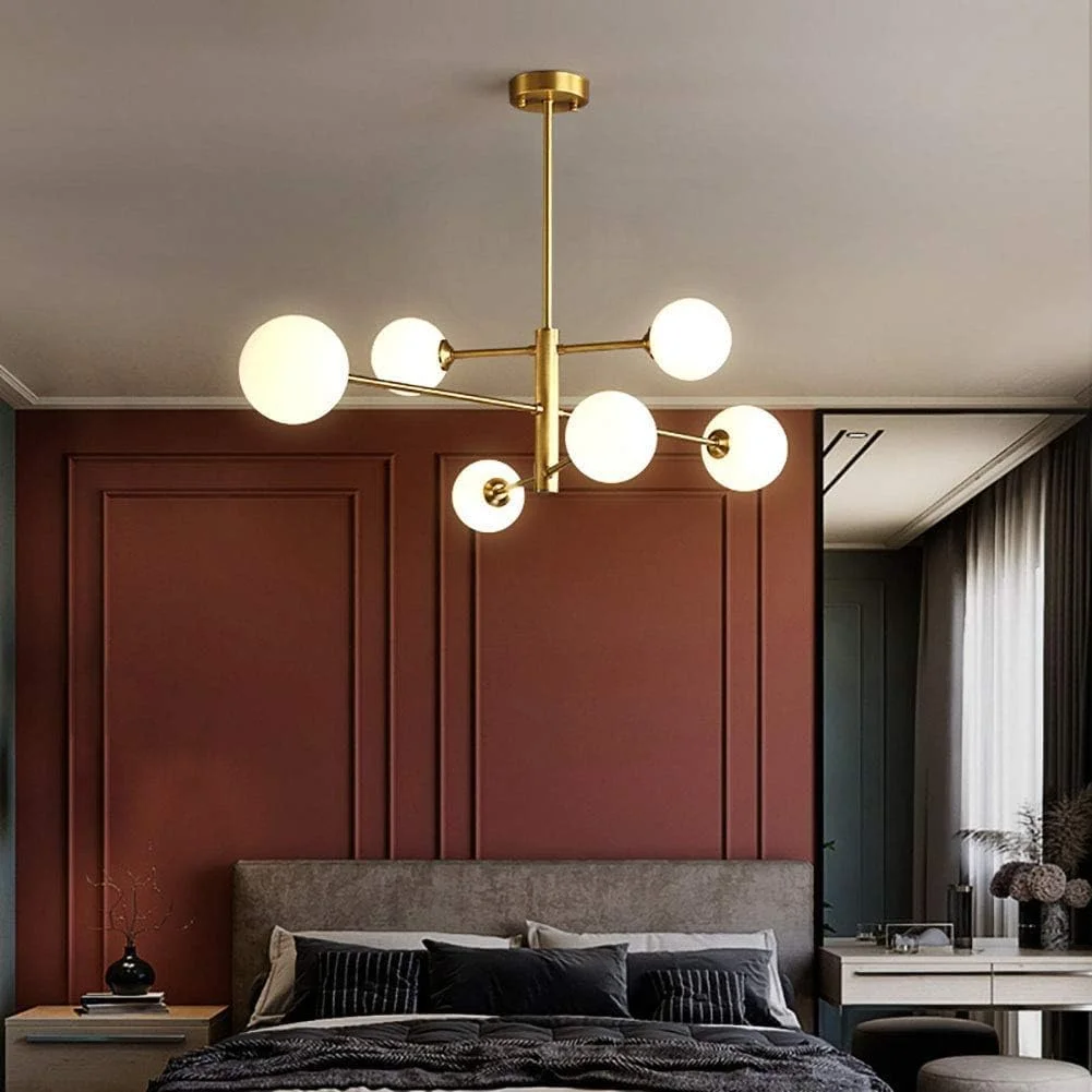 لوسترهای مدرن اسپوتنیک 6 چراغ مناسب برای اتاق ناهارخوری، خانه، ورودی، لوستر