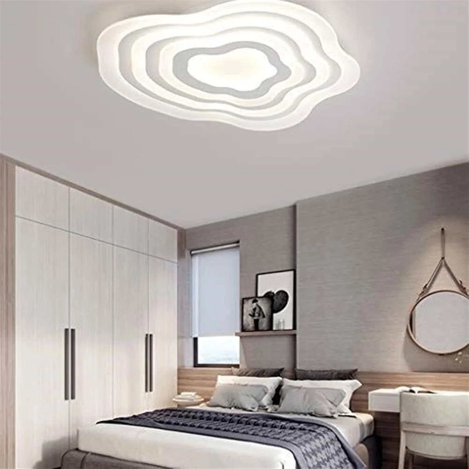 لامپ سقفی LED مدرن با قابلیت تنظیم نور، مناسب اتاق نشیمن، اتاق خواب، اتاق غذاخوری، اتاق مطالعه، مهد کودک، طرح ابر خلاقانه، جنس آهن و اکریلیک، روشنایی داخلی تزئینی و ظریف