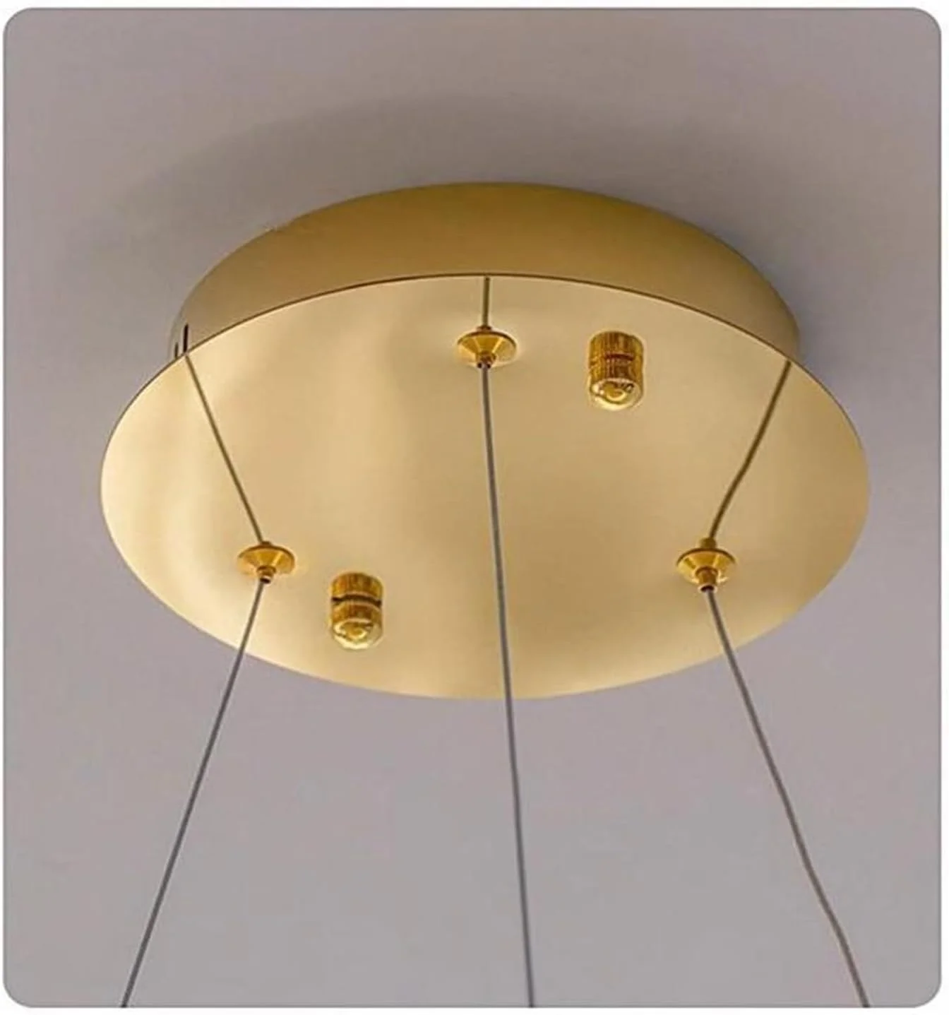 لوستر آویز مدرن و خلاقانه با طراحی حلقه ای، طلایی روشن، چراغ آویز LED برای اتاق نشیمن، اتاق خواب، اتاق غذاخوری، آشپزخانه، دکور مدرن، تک رنگ - 60 سانتی متر