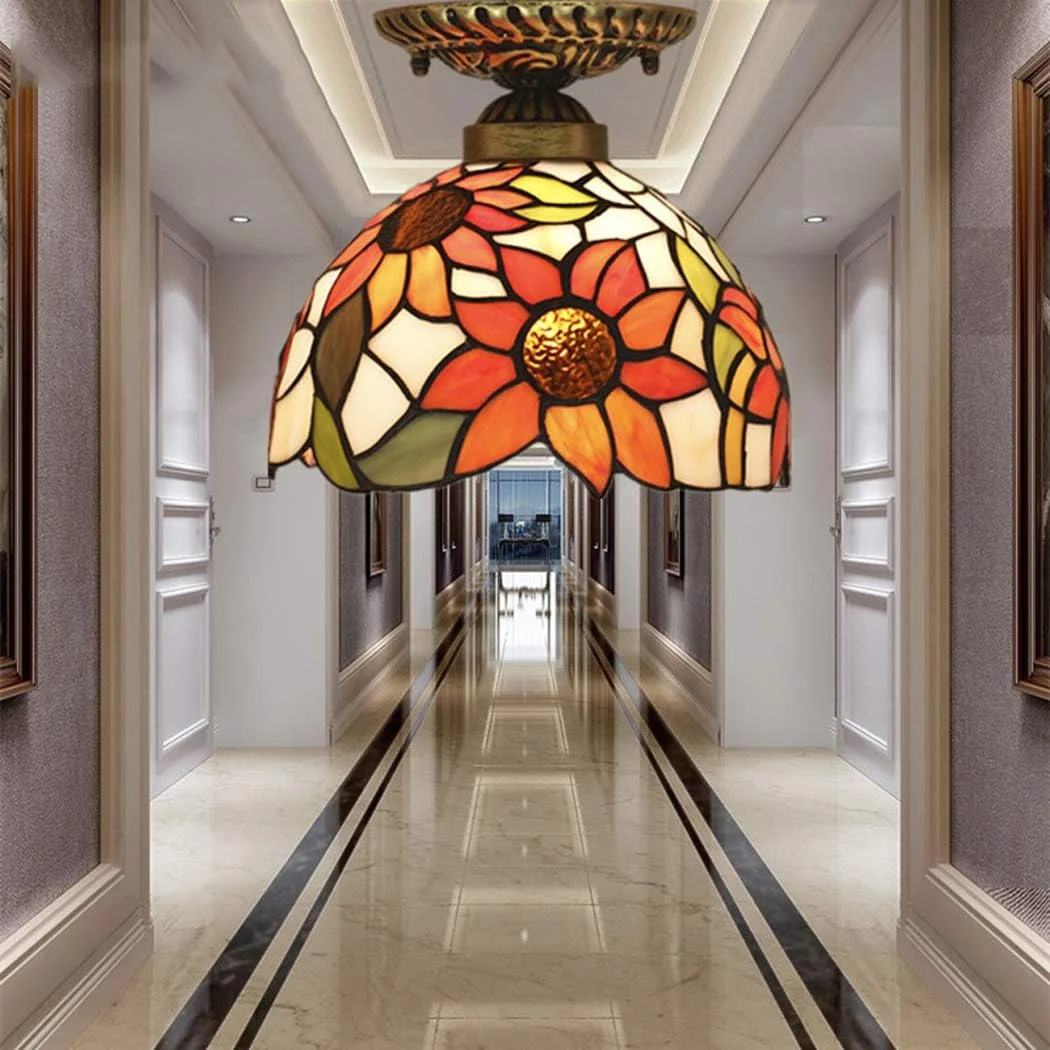 چراغ سقفی روستایی خلاقانه به سبک تیفانی، چراغ سقفی ال ای دی، لوستر مناسب اتاق ناهارخوری، اتاق نشیمن، اتاق خواب چراغ سقفی روستایی خلاقانه به سبک تیفانی، چراغ سقفی ال ای دی، لوستر مناسب اتاق ناهارخوری، اتاق نشیمن، اتاق خواب
