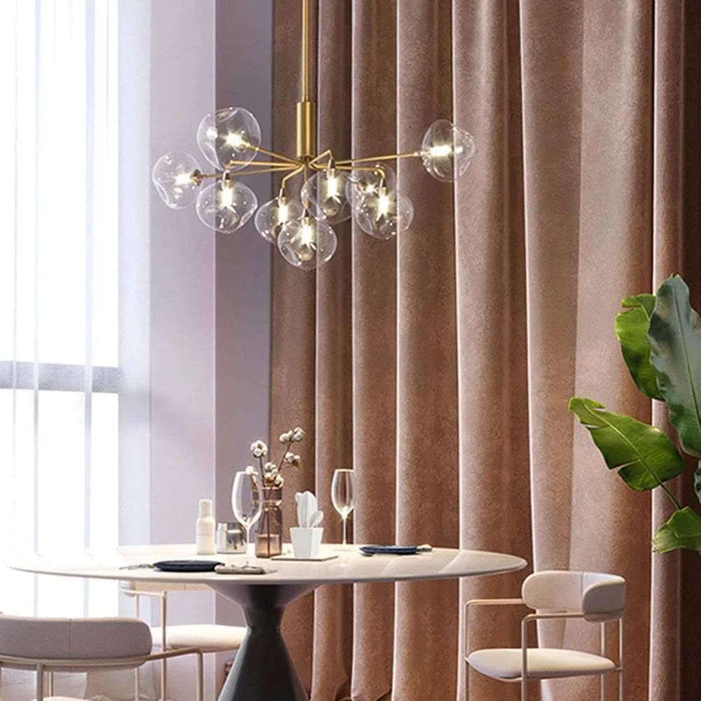 لوسترهای مشکی با کلاهک شفاف، چراغ سقفی مدرن نیمه فرورفته، چراغ آویز فلزی شیشه ای، دکور مدرن، طلایی - 9 شاخه لوسترهای مشکی با کلاهک شفاف، چراغ سقفی مدرن نیمه فرورفته، چراغ آویز فلزی شیشه ای، دکور مدرن، طلایی - 9 شاخه