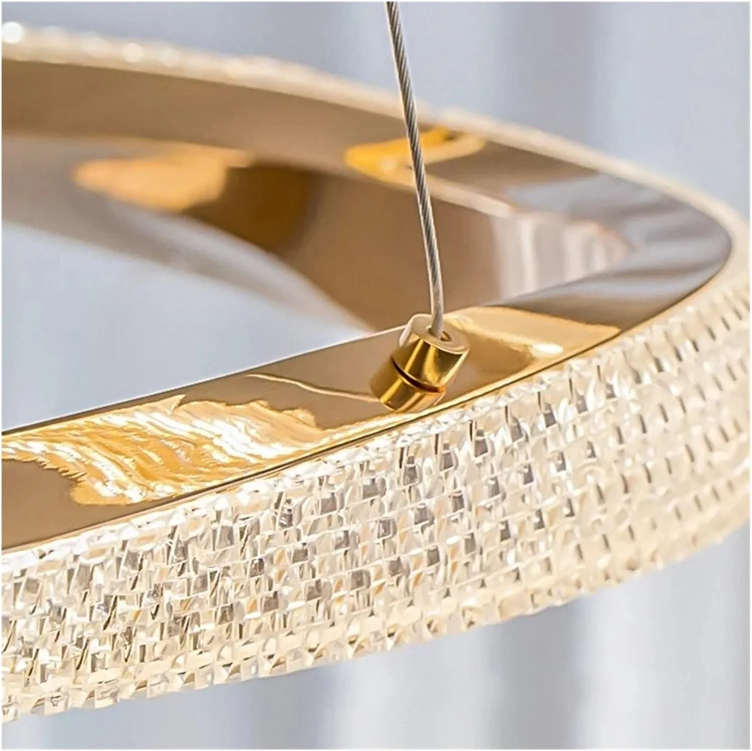 لوستر آویز مدرن و خلاقانه با طراحی حلقه ای، طلایی روشن، چراغ آویز LED برای اتاق نشیمن، اتاق خواب، اتاق غذاخوری، آشپزخانه، دکور مدرن، یک رنگ - 80+100 سانتی متر لوستر آویز مدرن و خلاقانه با طراحی حلقه ای، طلایی روشن، چراغ آویز LED برای اتاق نشیمن، اتاق خواب، اتاق غذاخوری، آشپزخانه، دکور مدرن، یک رنگ - 80+100 سانتی متر