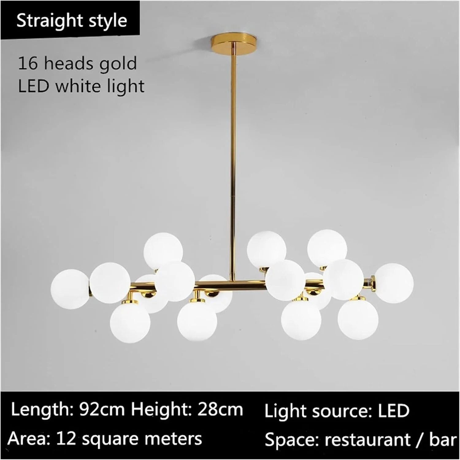 Led Chandeliers, Modern Led Chandeliers Glass Suspension Lustres Compatible With Living Room Dining Room Kitchen Gold/Black Pendant Chandeliers Lighting,Modern Decor,B-Warmlight