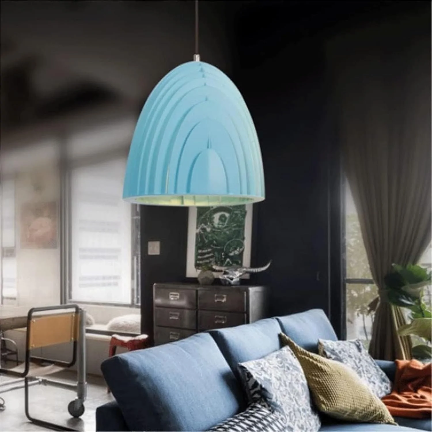 لوستر با رنگ سفارشی - چراغ آویز فلزی لوستر آویز صنعتی