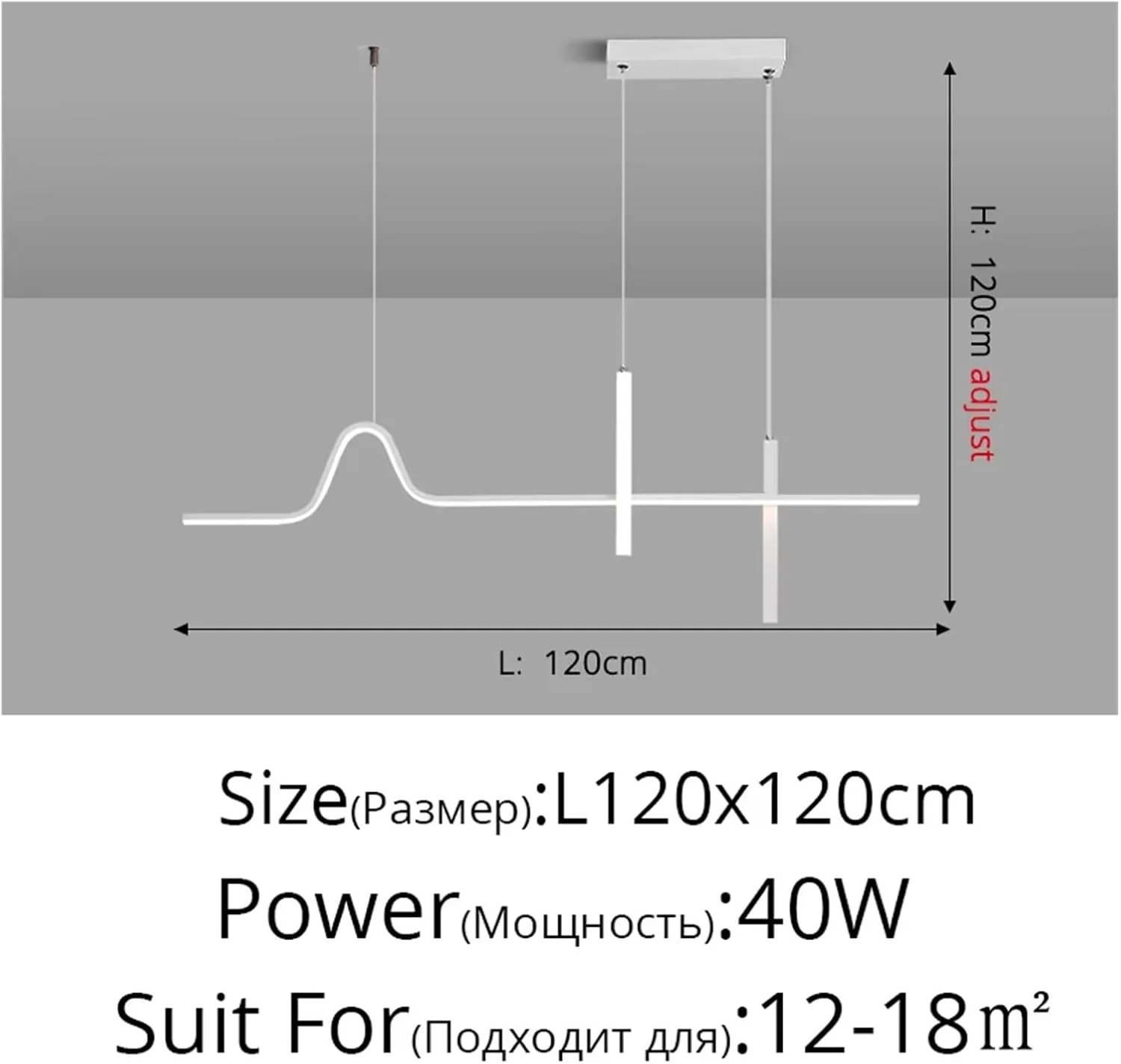 لوسترهای ال ای دی اتاق ناهارخوری مدرن مینیمالیستی نوردیک اتاق خواب چراغ های آویز اتاق ناهارخوری نوار بلند ایتالیایی لامپ های روشنایی داخلی، مدرن، سفید-3-رنگ C 120CM