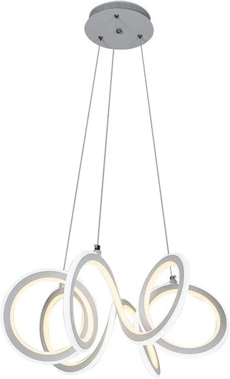 لوسترهای ال ای دی خلاقانه، لوستر سقفی مدرن و مینیمالیستی آهن و سیلیکون مناسب میز ناهارخوری و کافه، نور سفید و نور گرم با نورپردازی دو طرفه