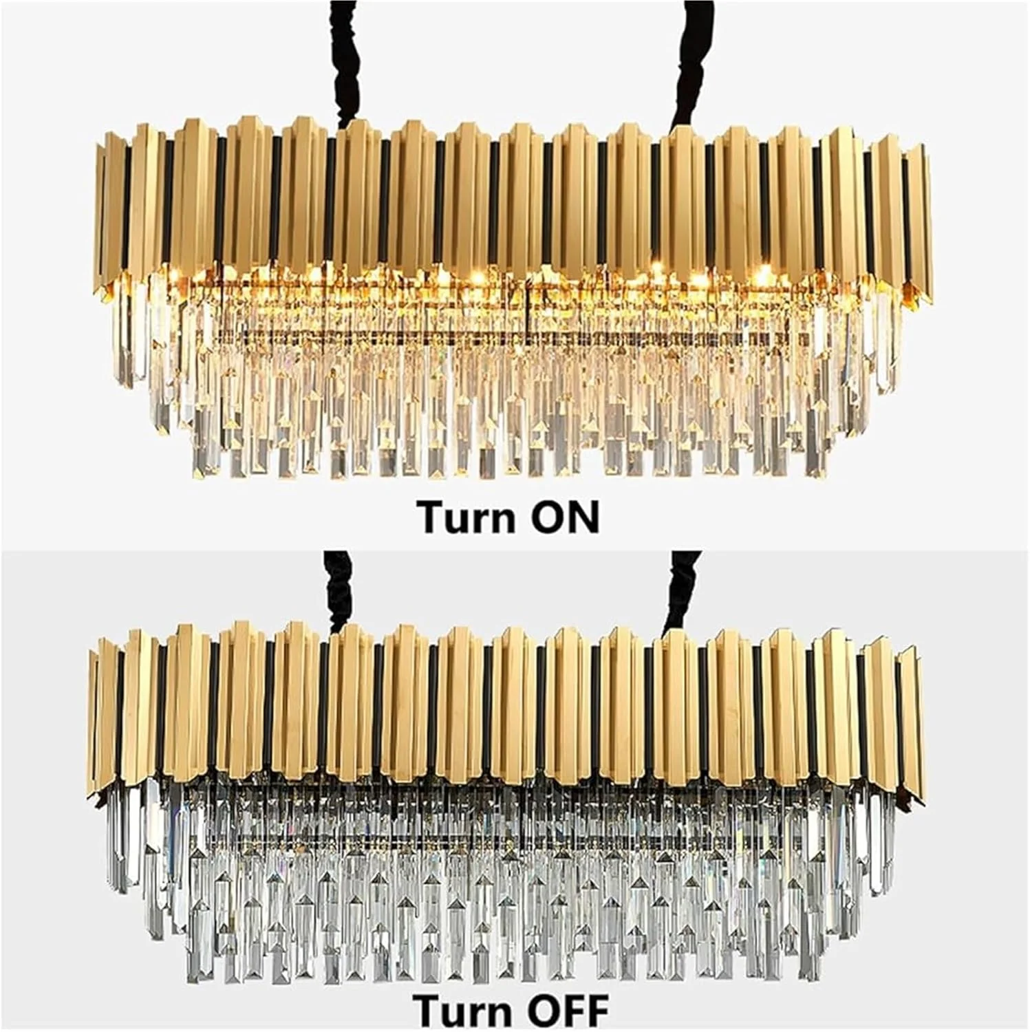 لوسترهای کریستالی مدرن خطی، لوستر مستطیلی طلایی لوکس برای اتاق ناهارخوری، چراغ آویز بیضی شکل معاصر، مناسب برای جزیره آشپزخانه، ورودی و سرسرا لوسترهای کریستالی مدرن خطی، لوستر مستطیلی طلایی لوکس برای اتاق ناهارخوری، چراغ آویز بیضی شکل معاصر، مناسب برای جزیره آشپزخانه، ورودی و سرسرا