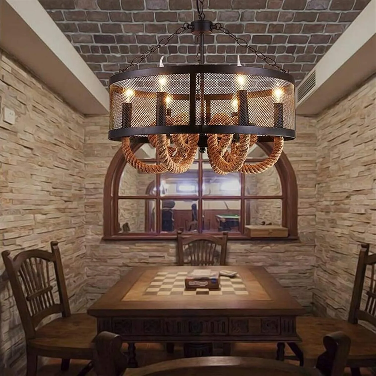 لوسترهای هنری وینتیج با طناب کنفی و آهن فرفورژه ضد زنگ، روشنایی سایه ای مشبک، روشنایی رستوران با سیم خاردار، چراغ های تزئینی لوسترهای هنری وینتیج با طناب کنفی و آهن فرفورژه ضد زنگ، روشنایی سایه ای مشبک، روشنایی رستوران با سیم خاردار، چراغ های تزئینی