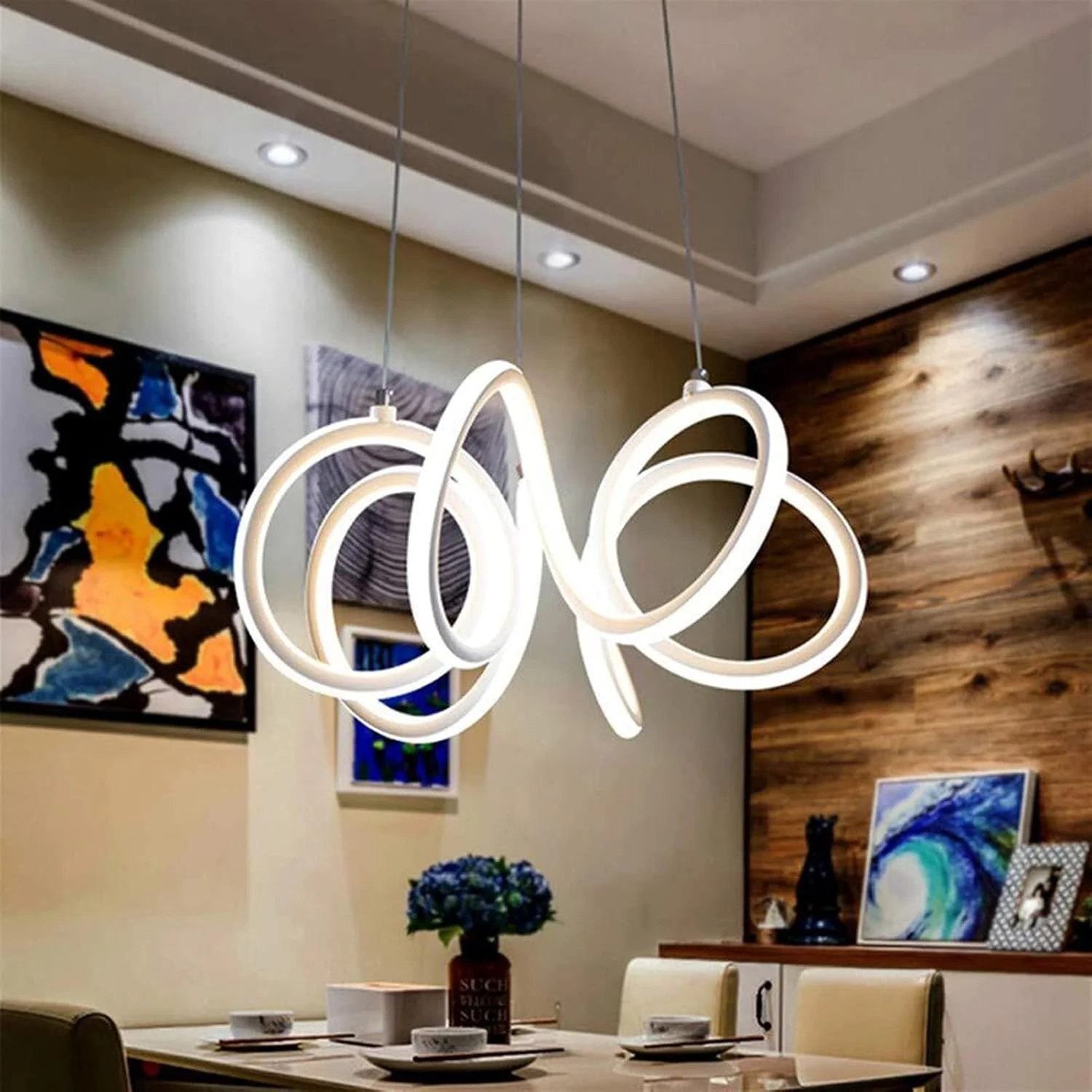 لوسترهای ال ای دی خلاقانه، لوستر سقفی مدرن و مینیمالیستی آهن و سیلیکون مناسب میز ناهارخوری و کافه، نور سفید و نور گرم با نورپردازی دو طرفه لوسترهای ال ای دی خلاقانه، لوستر سقفی مدرن و مینیمالیستی آهن و سیلیکون مناسب میز ناهارخوری و کافه، نور سفید و نور گرم با نورپردازی دو طرفه
