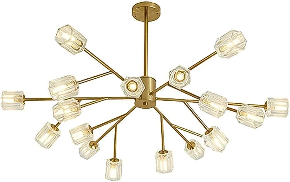 لوستر آویز مدرن، لوستر شاخه ای G9 معاصر، چراغ سقفی طلایی، دکور مدرن، طلایی - 18 شاخه لوستر آویز مدرن، لوستر شاخه ای G9 معاصر، چراغ سقفی طلایی، دکور مدرن، طلایی - 18 شاخه