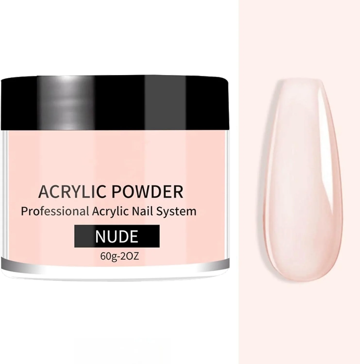 پودر اکریلیک حرفه ای رنگ نود - پودر اکریلیک 60 گرمی برای کاشت ناخن با ماندگاری بالا. مناسب برای طراحی ناخن، مجسمه سازی و کاشت - بدون نیاز به لامپ UV. ظرفیت بزرگ برای استفاده در سالن یا منزل