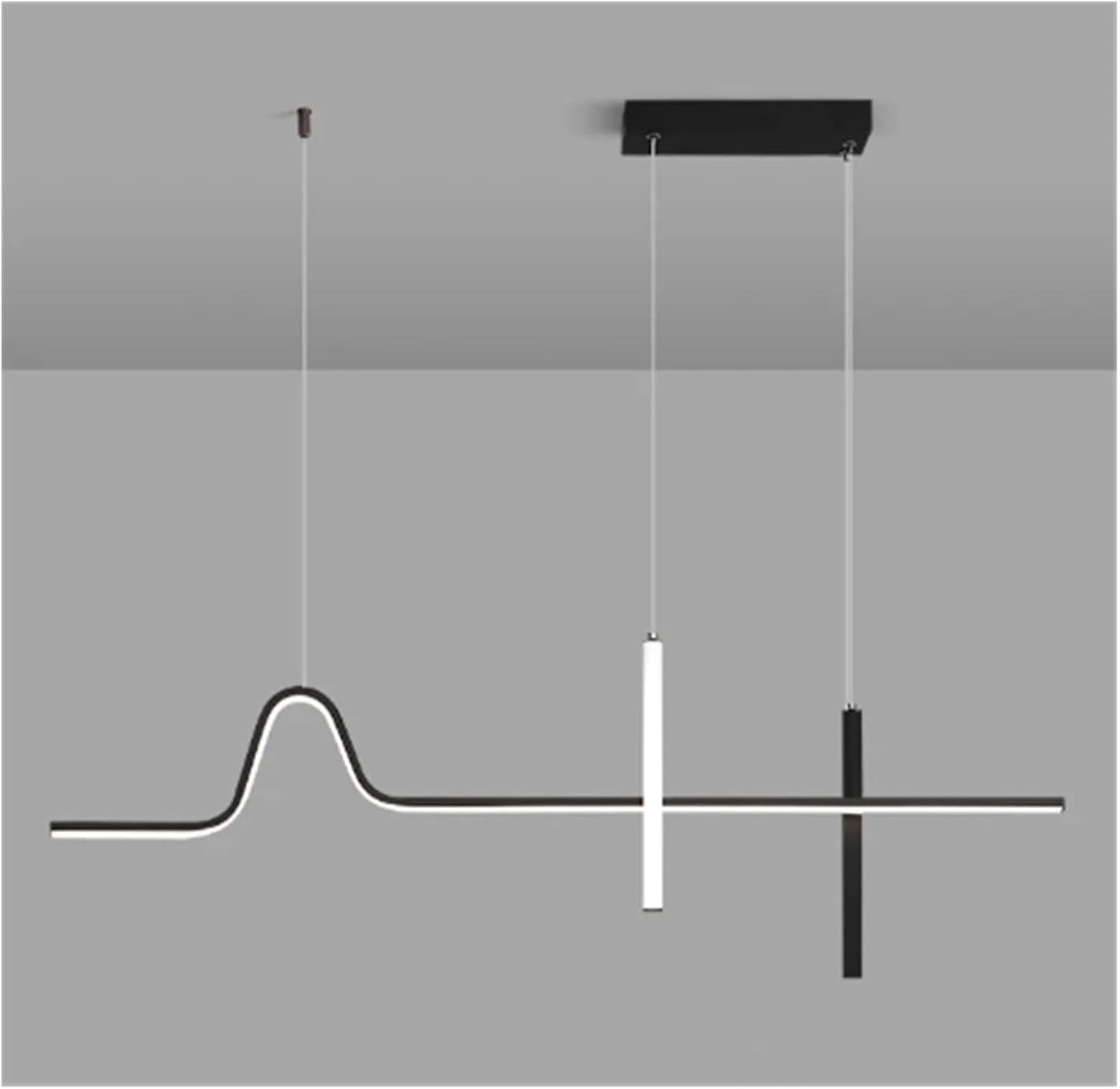 لوسترهای ال ای دی اتاق ناهارخوری مدرن مینیمالیستی نوردیک اتاق خواب چراغ های آویز اتاق ناهارخوری نوار بلند ایتالیایی لامپ های روشنایی داخلی، مدرن، مشکی-3-رنگ_C 120CM