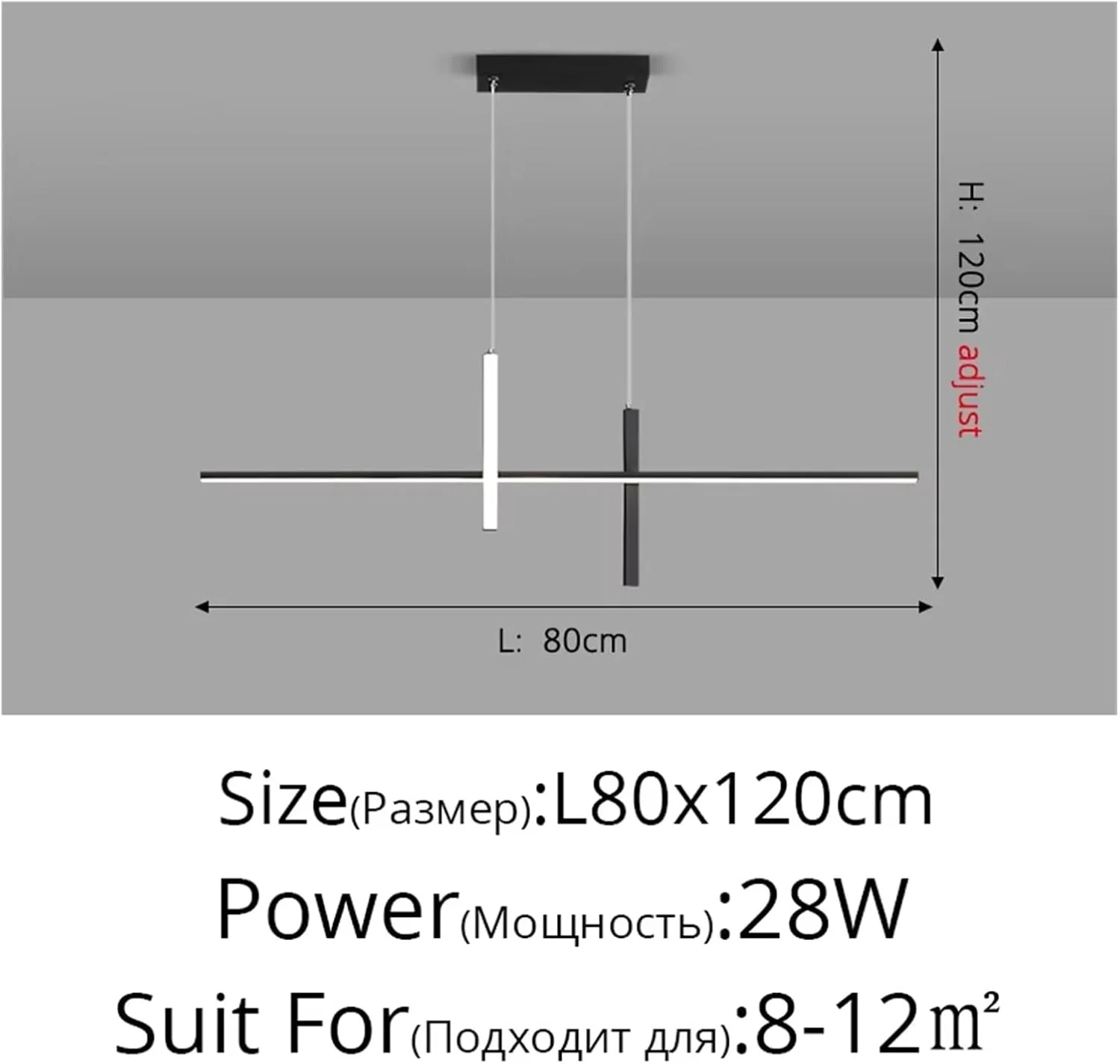 لوسترهای ال ای دی اتاق ناهارخوری مدرن مینیمالیستی نوردیک اتاق خواب چراغ های آویز اتاق ناهارخوری نوار بلند ایتالیایی لامپ های روشنایی داخلی، مدرن، مشکی-3-رنگ_B 80CM
